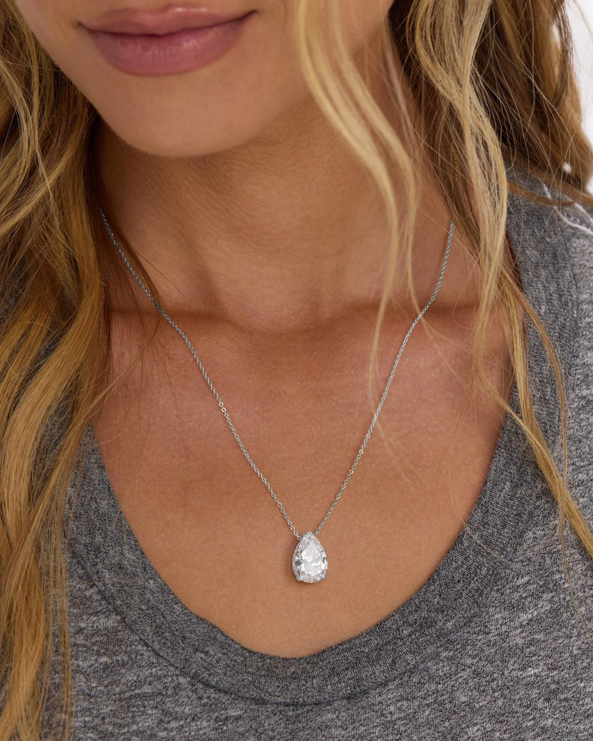 "Are you Jealous" Necklace - Silver|White Diamondettes - Image 2