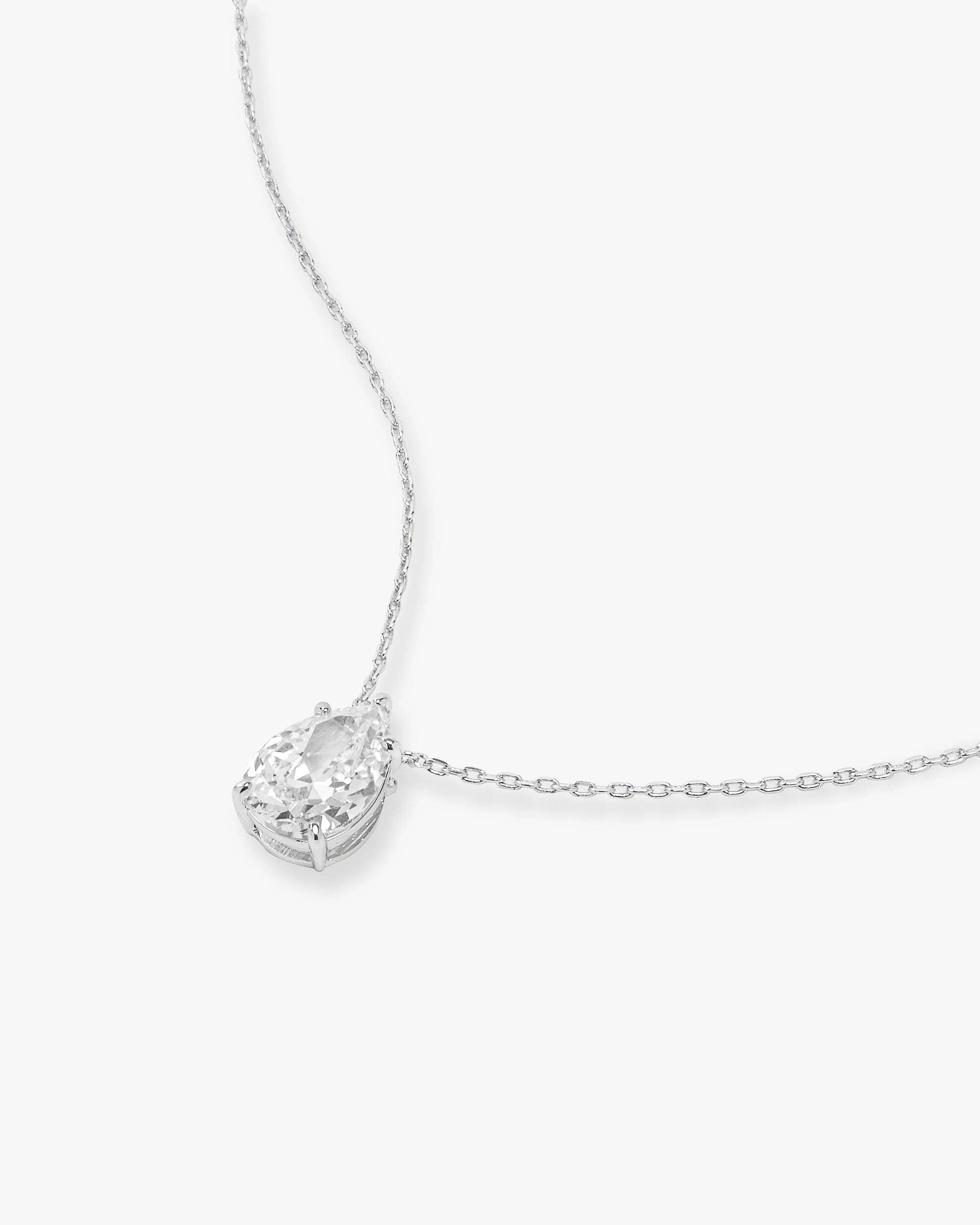 "Are you Jealous" Necklace - Silver|White Diamondettes - Image 3
