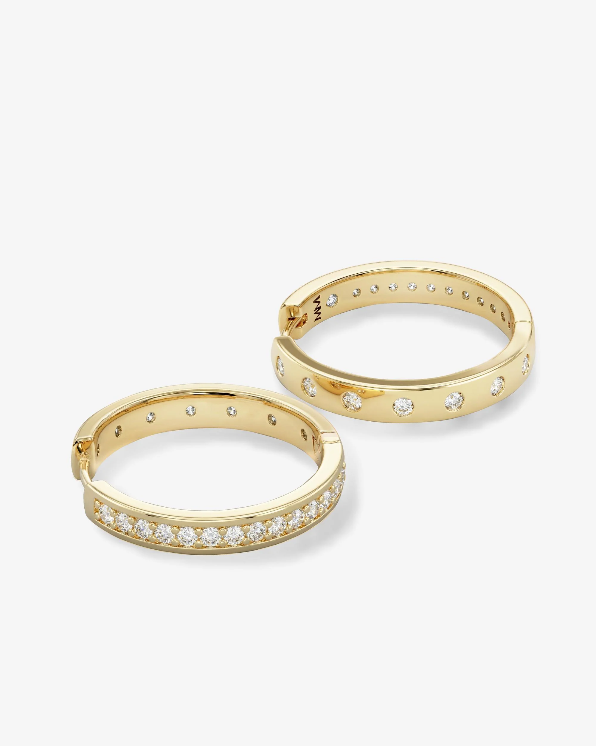 Ashley Infinity Reversible Hoops 1" - Gold|White Diamondettes - Image 3