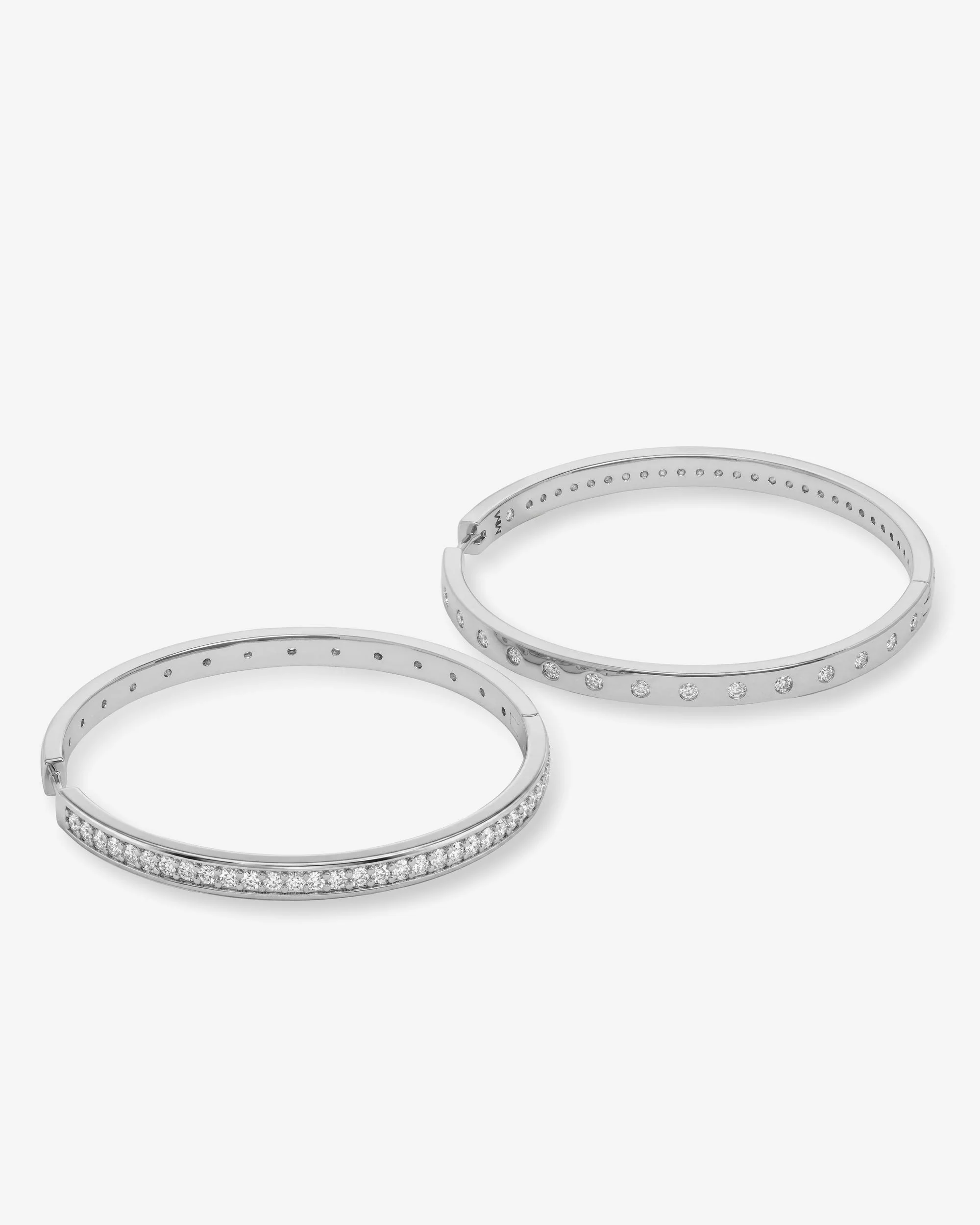 Ashley Infinity Reversible Hoops 2" - Silver|White Diamondettes - Image 3