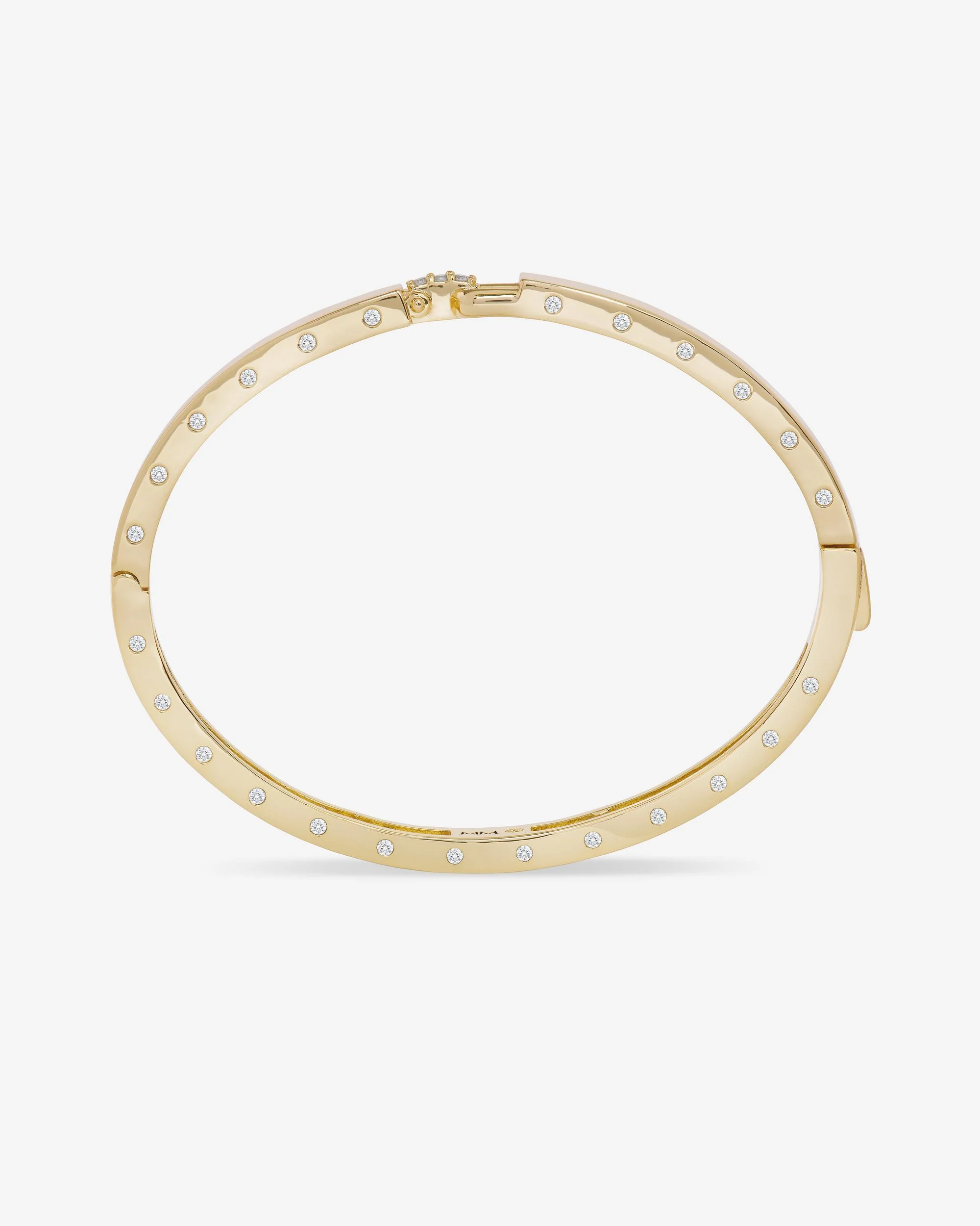 Ashley Lock Cuff 6mm - Gold|White Diamondettes - Image 4
