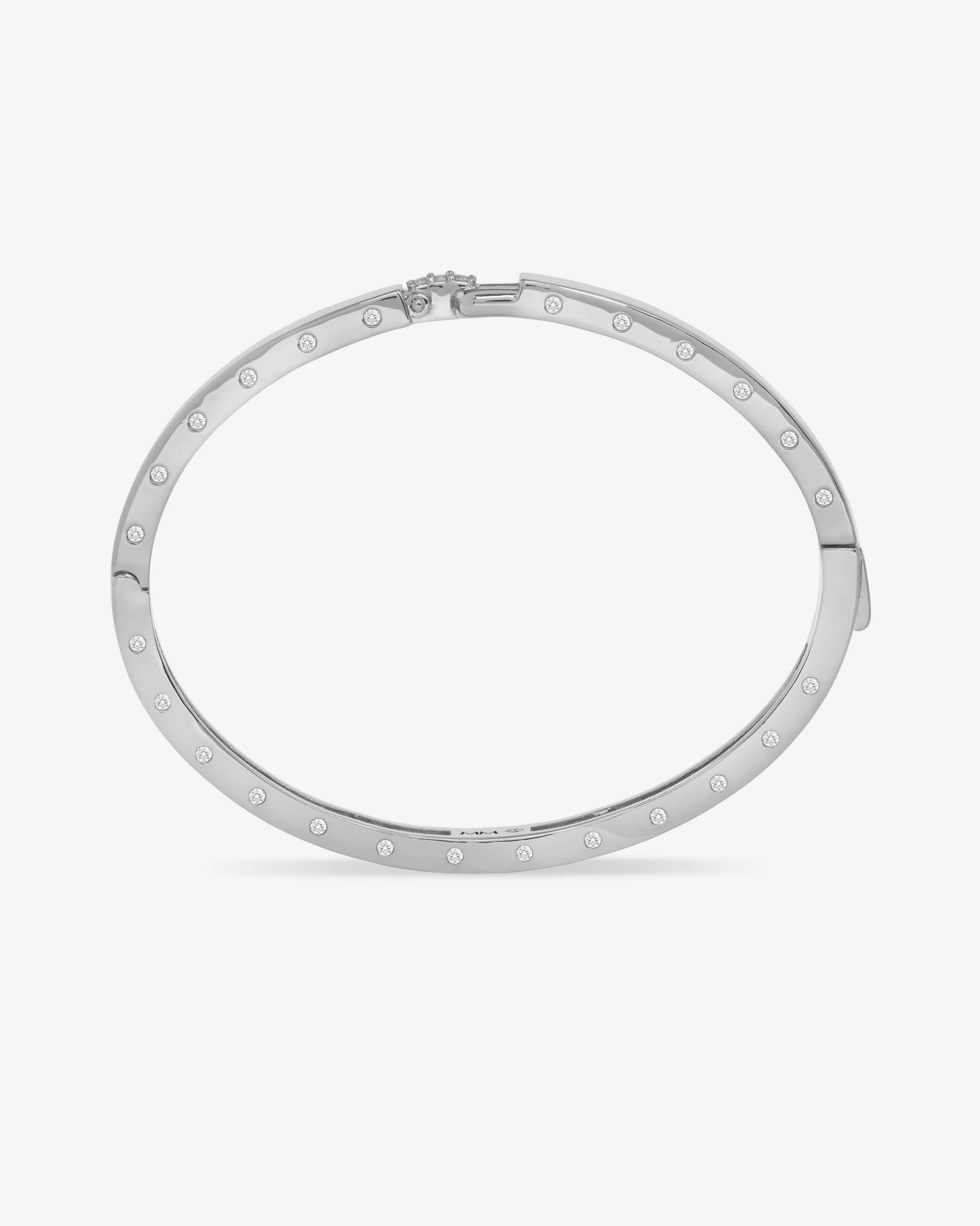 Ashley Lock Cuff 6mm - Silver|White Diamondettes - Image 4