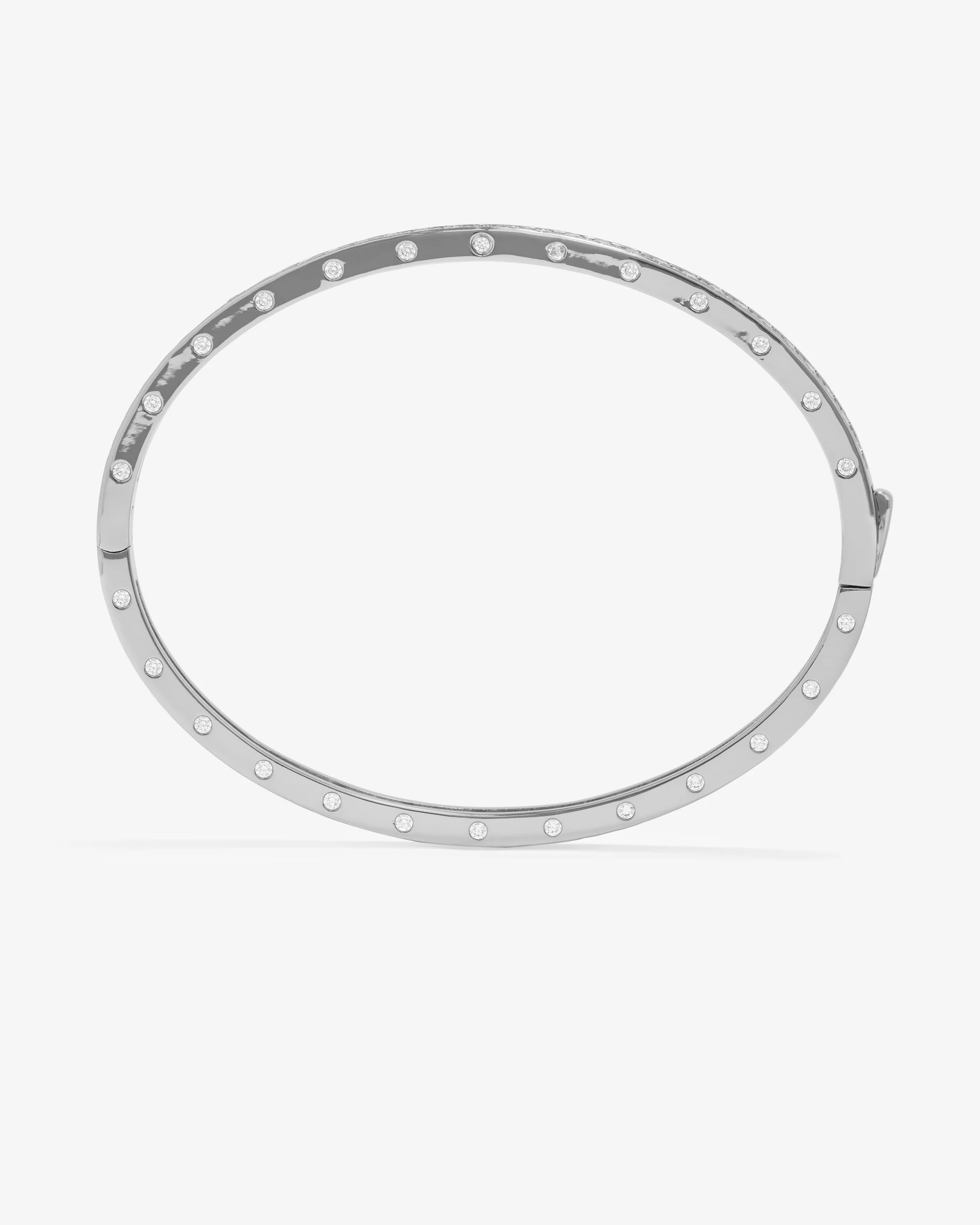 Ashley Pavé Cuff 4mm - Silver|White Diamondettes - Image 3