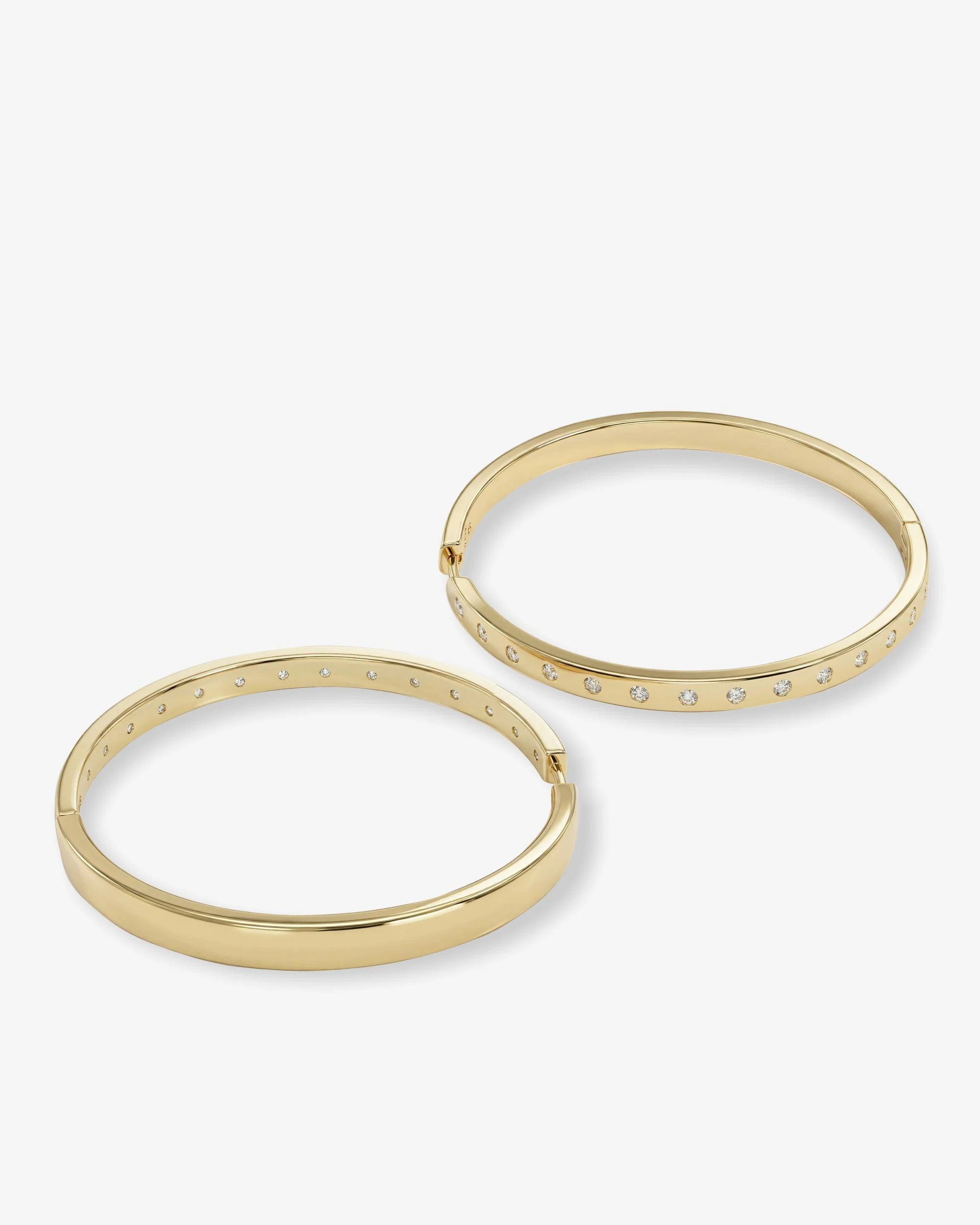 Ashley Reversible Hoops 2" - Gold|White Diamondettes - Image 3