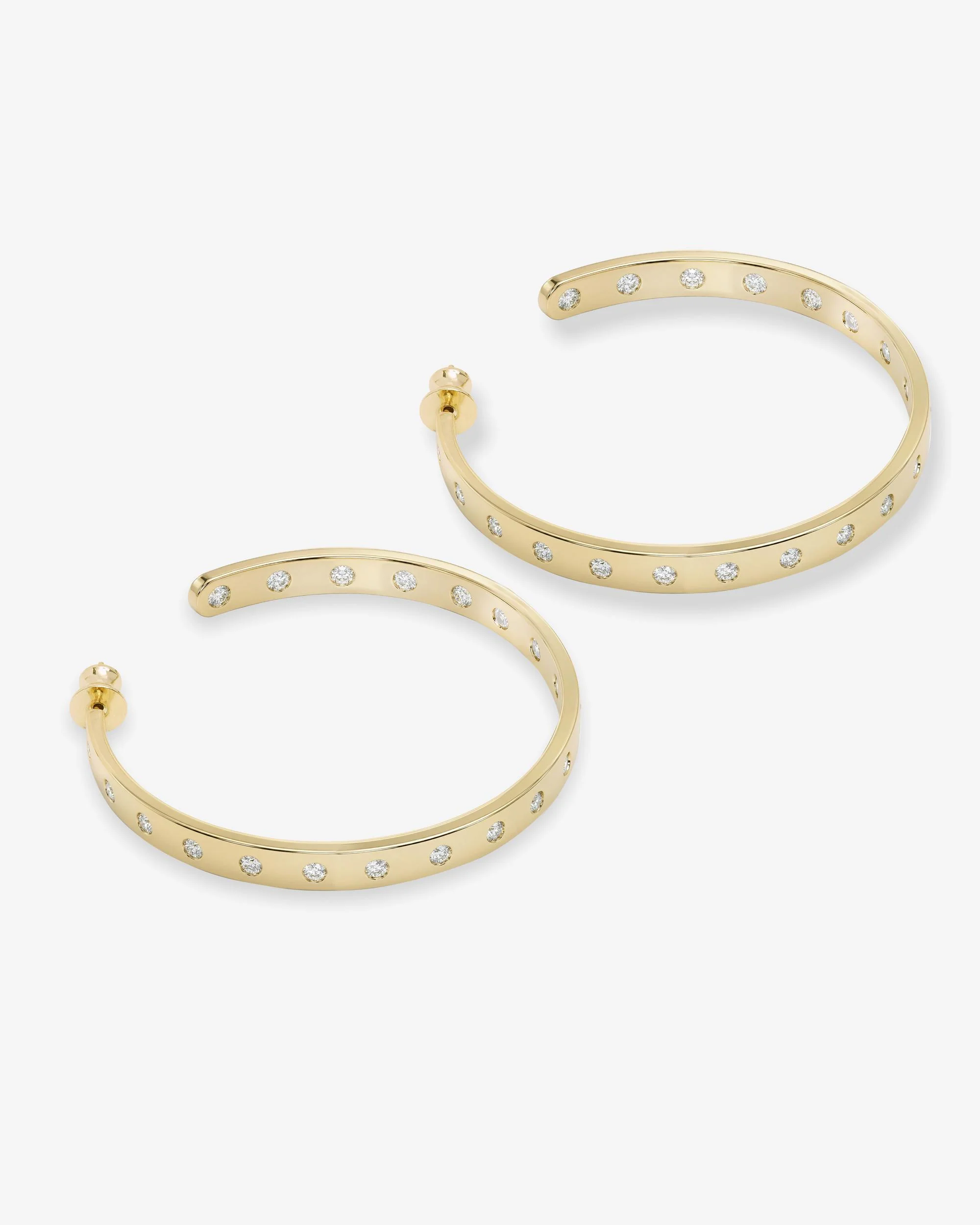 Ashley Rodeo Hoops 2" - Gold|White Diamondettes - Image 3