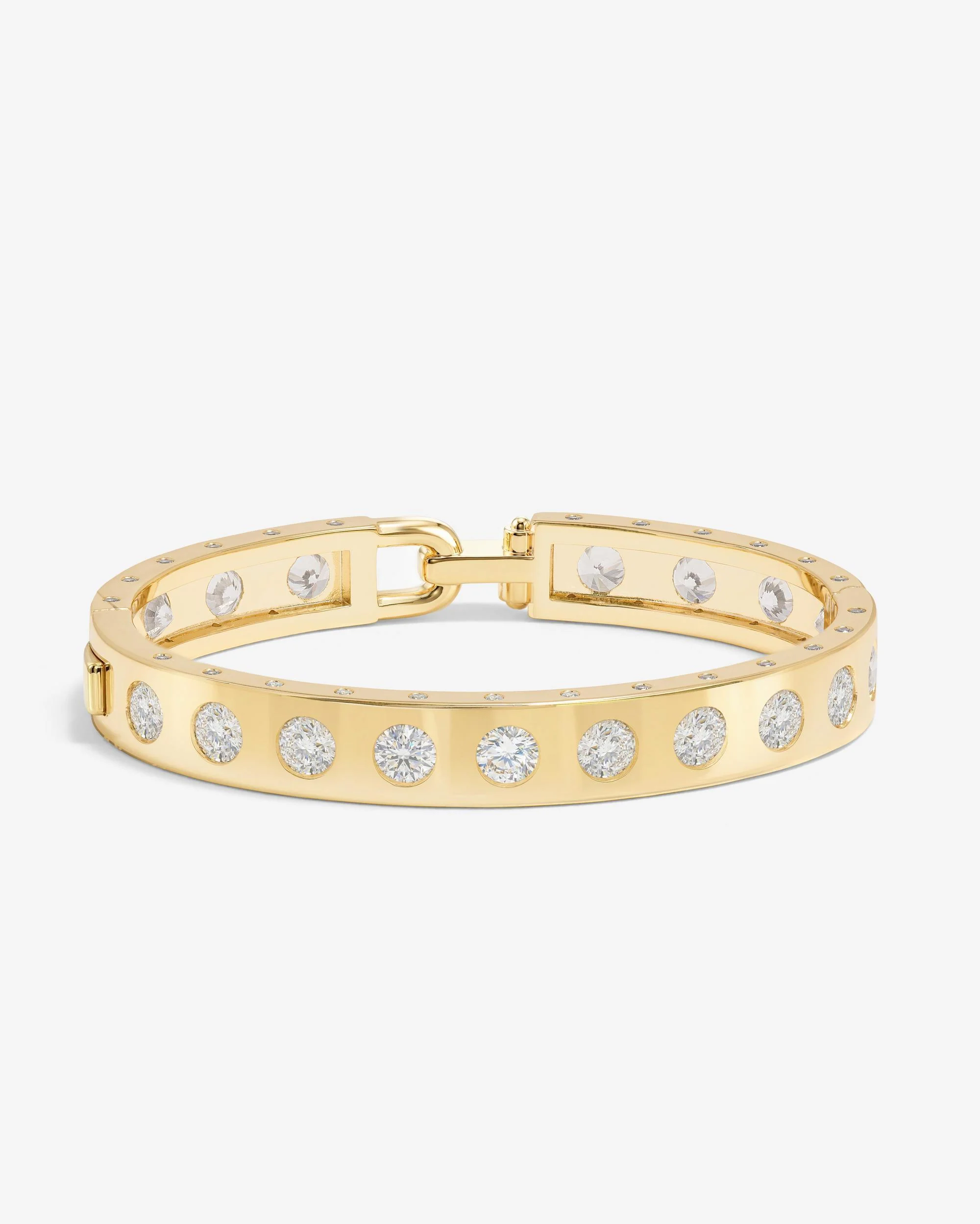 Ashley Rodeo Lock Cuff 9mm - Gold|White Diamondettes - Image 4