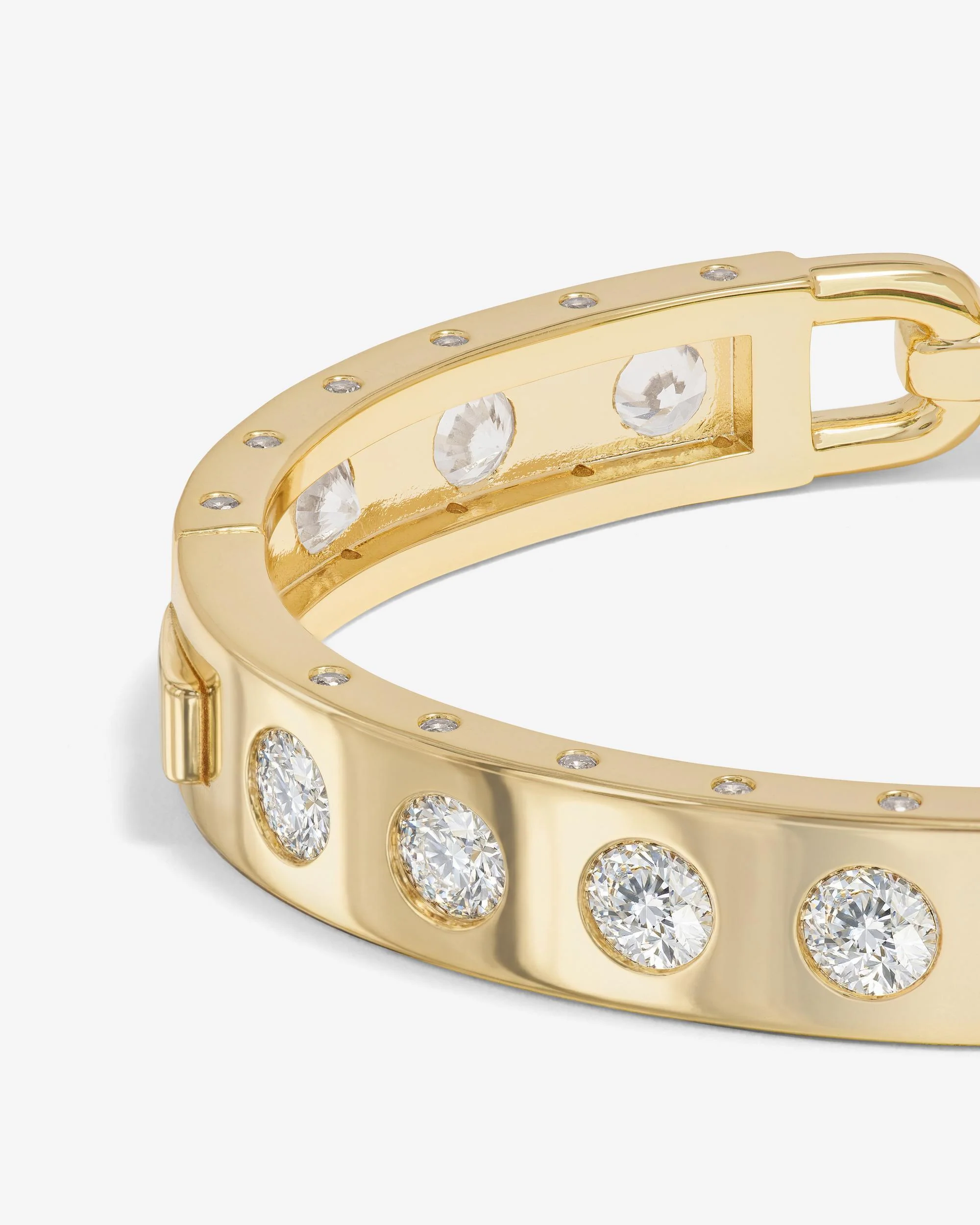 Ashley Rodeo Lock Cuff 9mm - Gold|White Diamondettes - Image 6