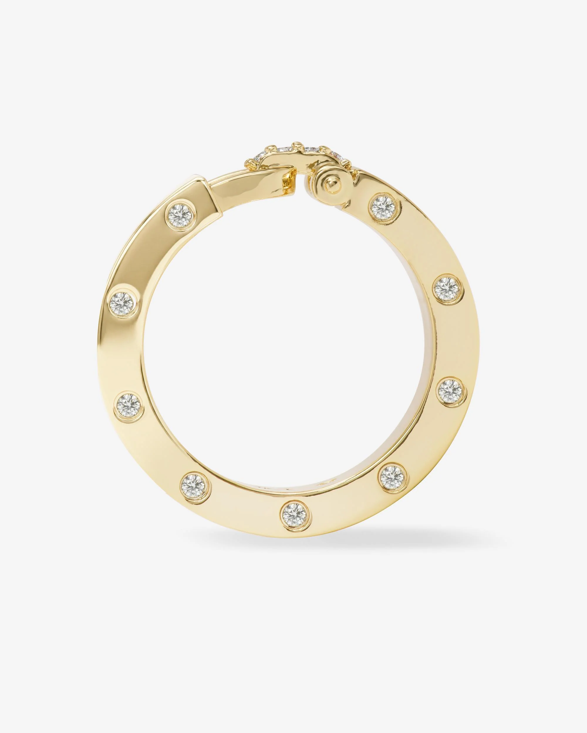 Ashley Smooth Lock Ring - Gold|White Diamondettes - Image 4