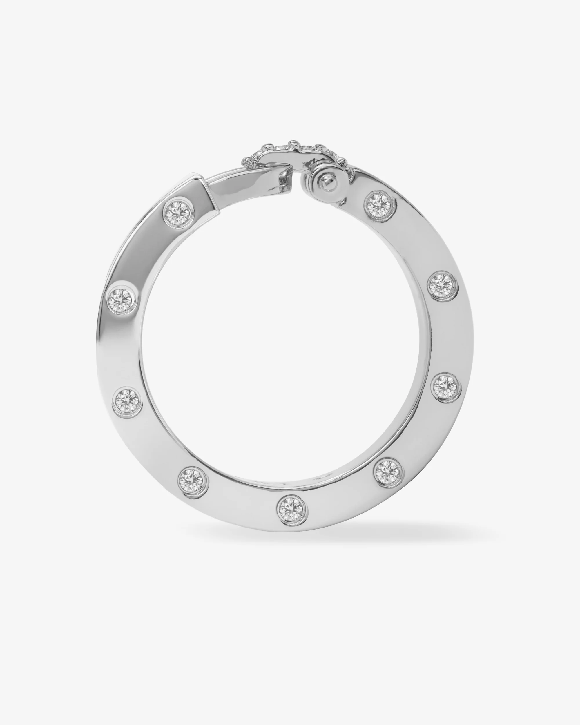 Ashley Smooth Lock Ring - Silver|White Diamondettes - Image 4