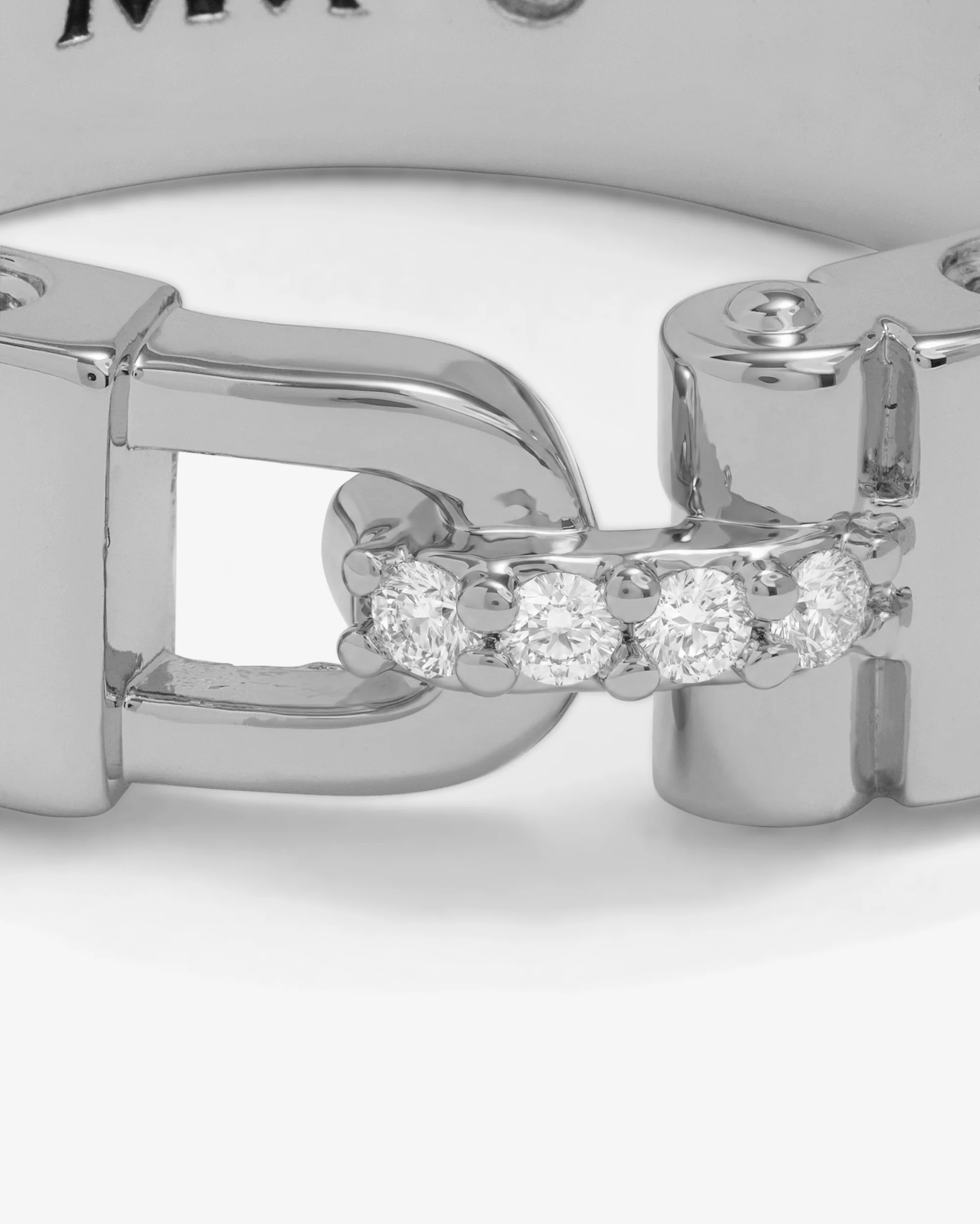 Ashley Smooth Lock Ring - Silver|White Diamondettes - Image 5