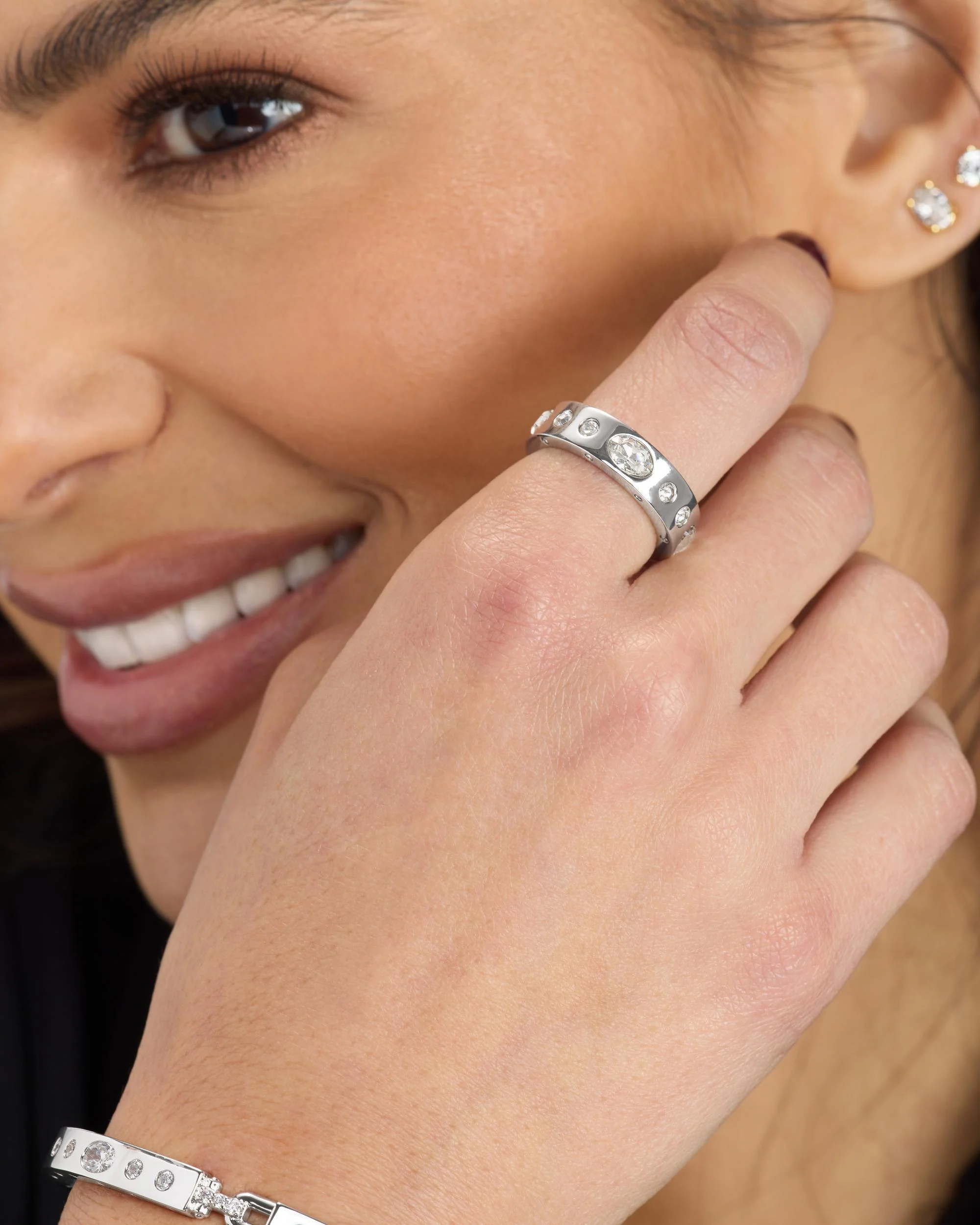 Ashley Sunset Ring - Silver|White Diamondettes - Image 2