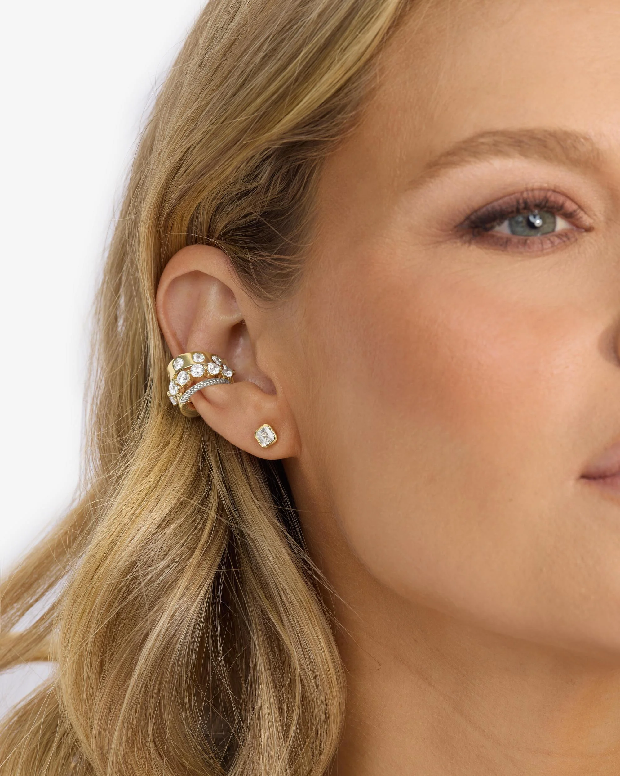 Ashley Venice Ear Cuff - Mixed Metal|White Diamondettes - Image 3