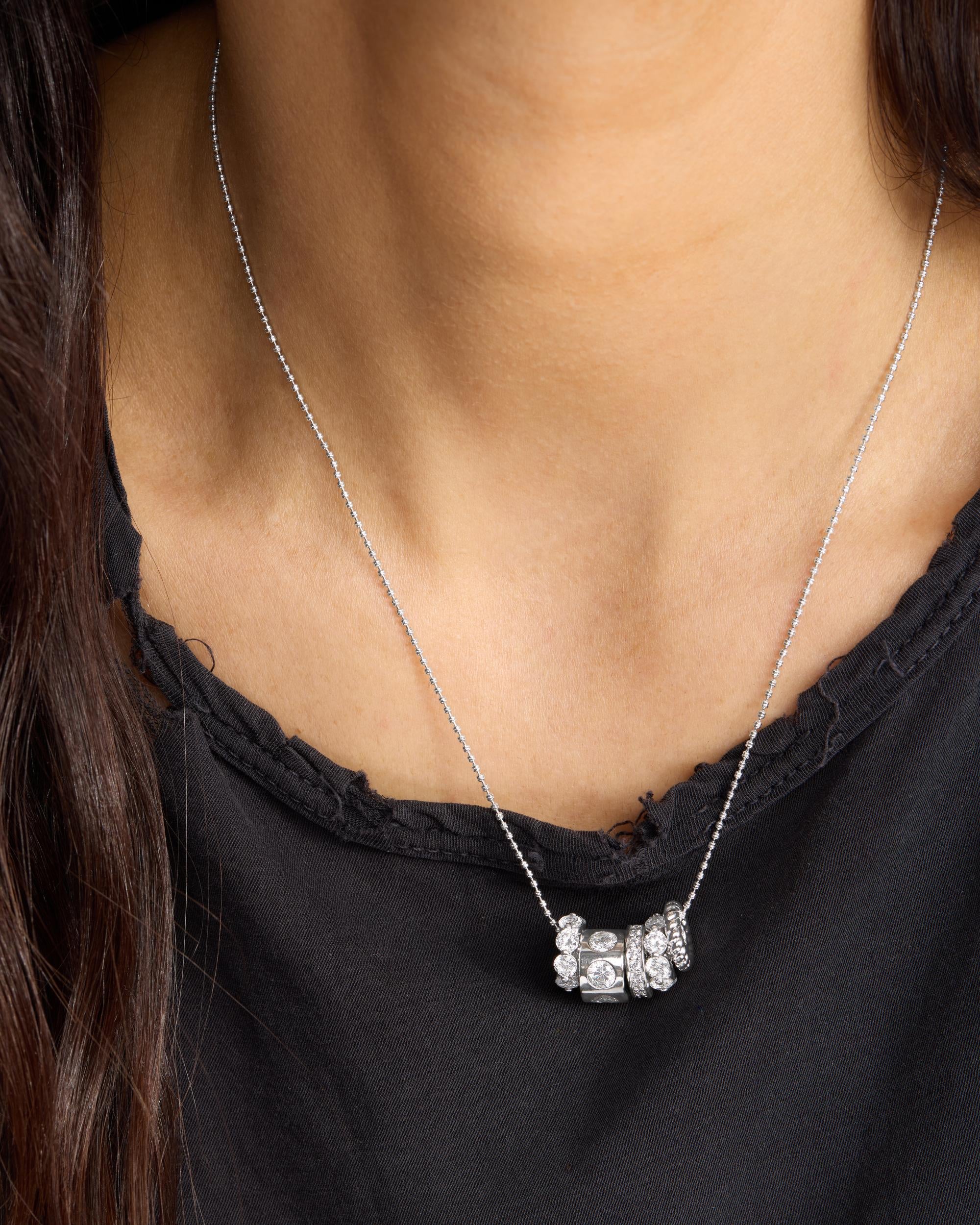 Ashley Venice Necklace - Silver|White Diamondettes - Image 4