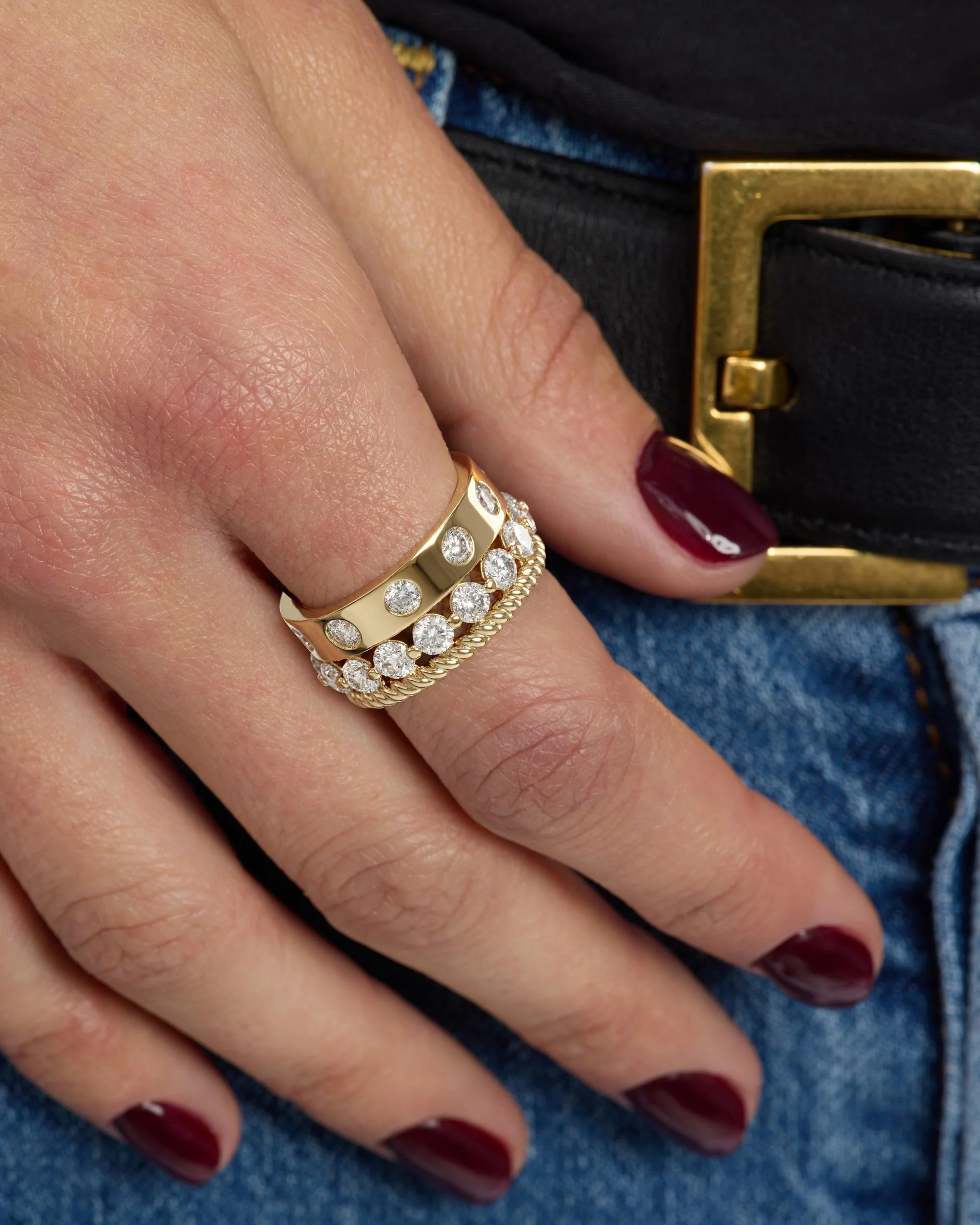 Ashley Venice Ring - Gold|White Diamondettes - Image 3