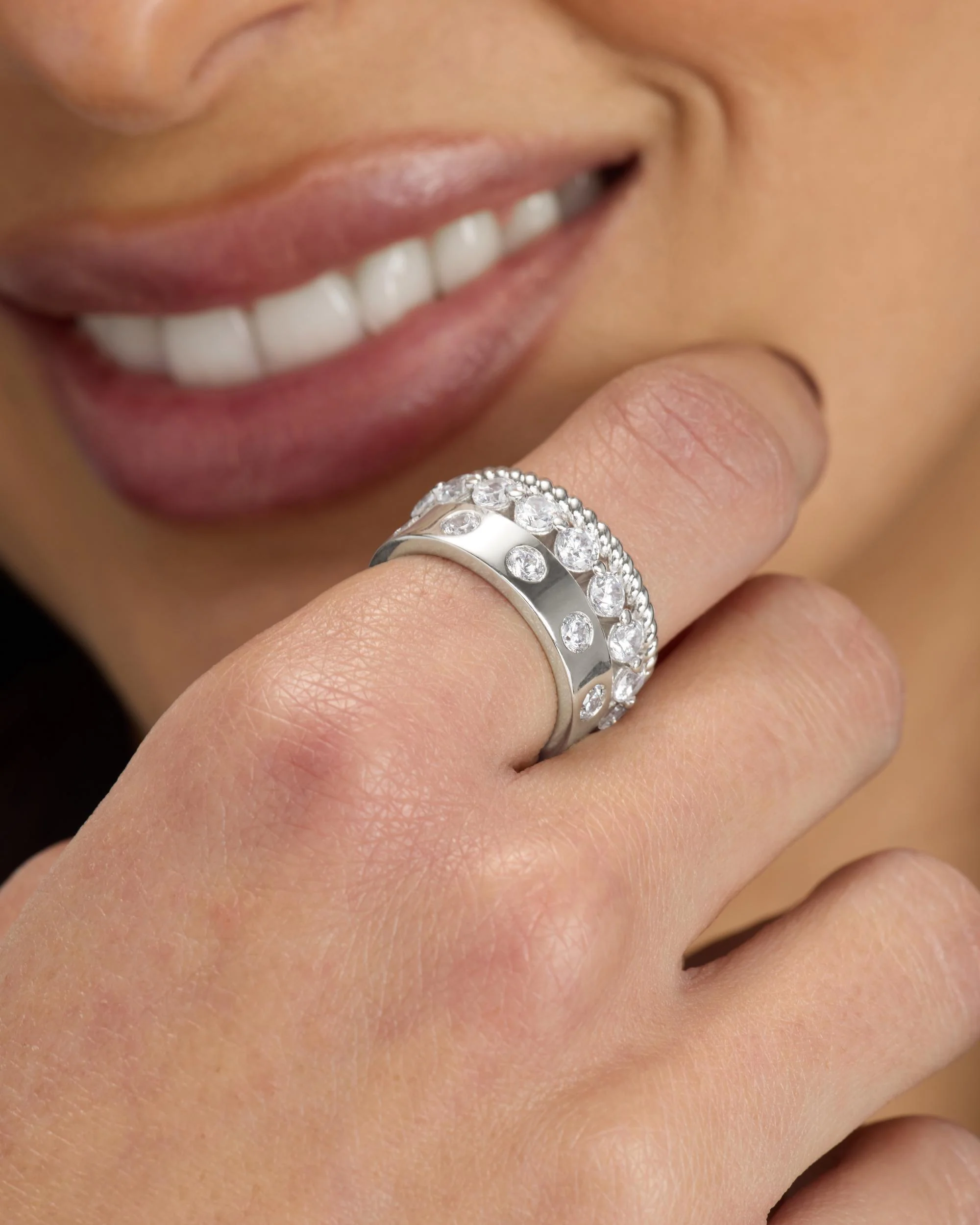 Ashley Venice Ring - Silver|White Diamondettes - Image 3