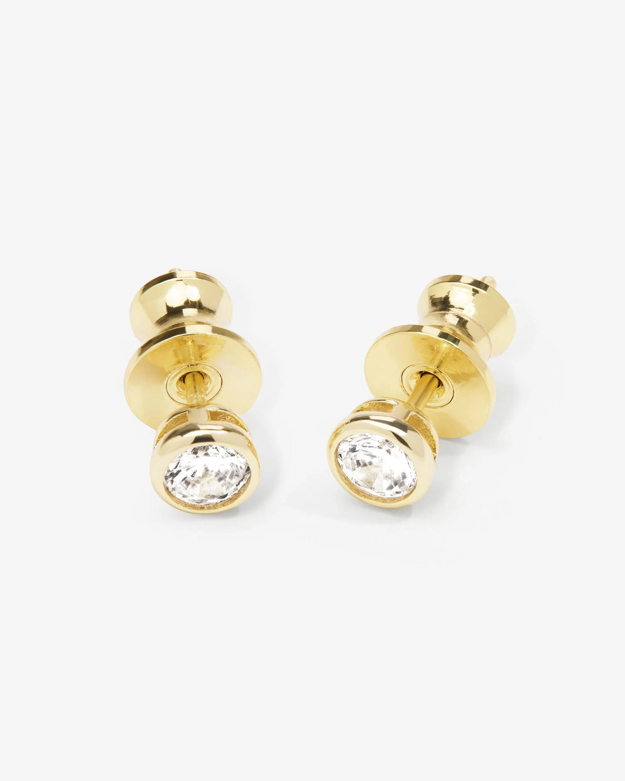 Baroness 4mm Studs - Gold|White Diamondettes - Image 3