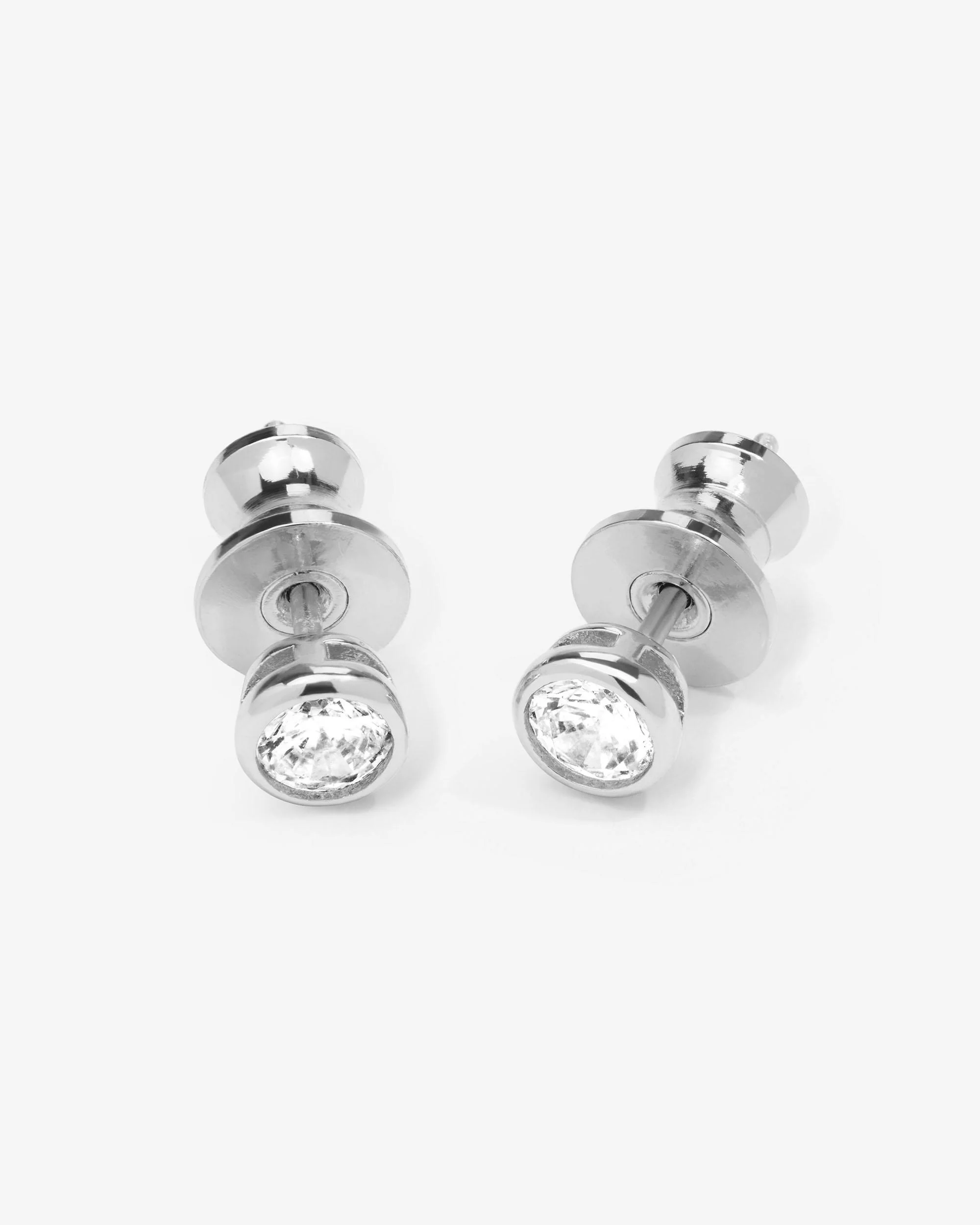 Baroness 4mm Studs - Silver|White Diamondettes - Image 3