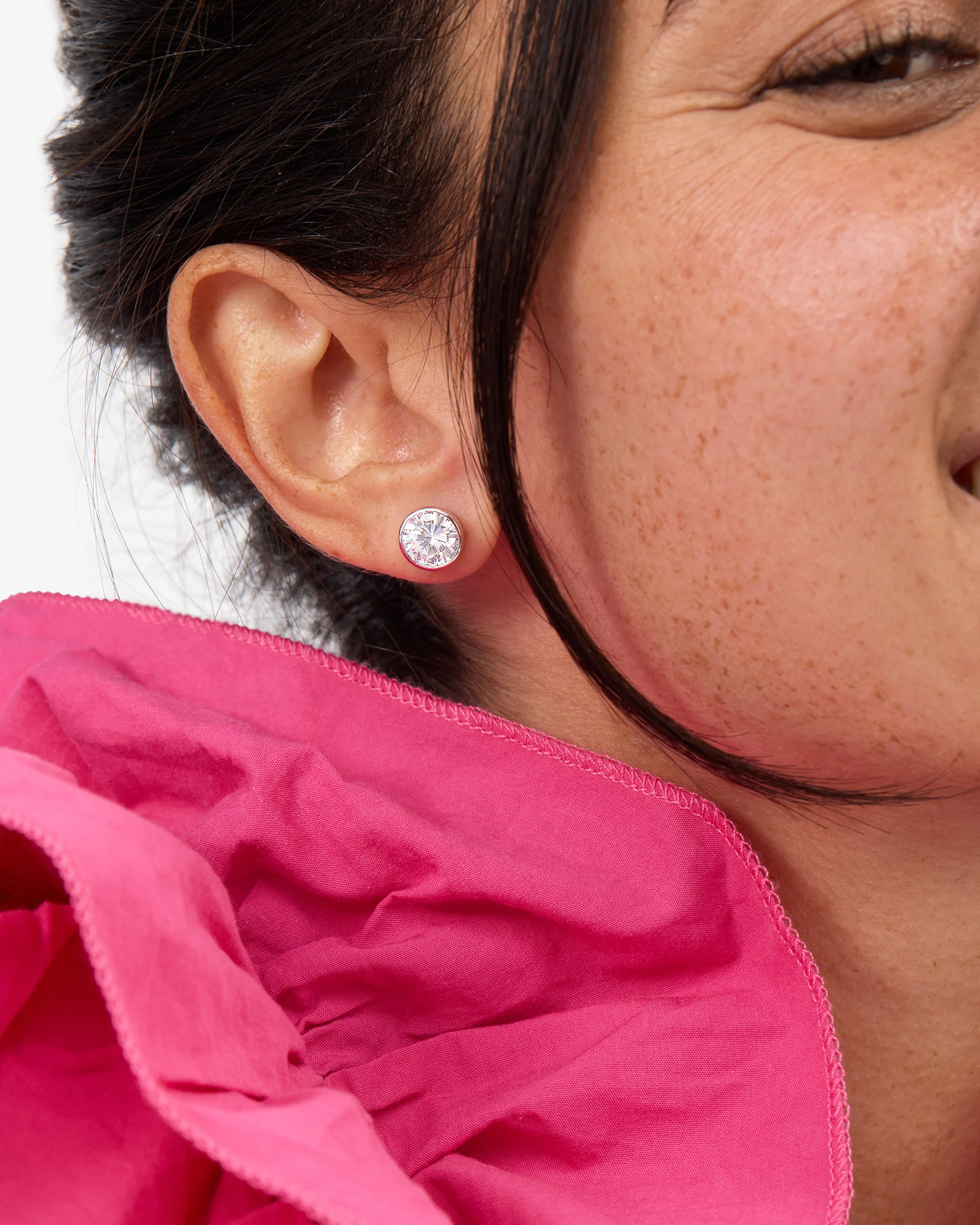 Baroness 8mm Studs - Silver|White Diamondettes - Image 2