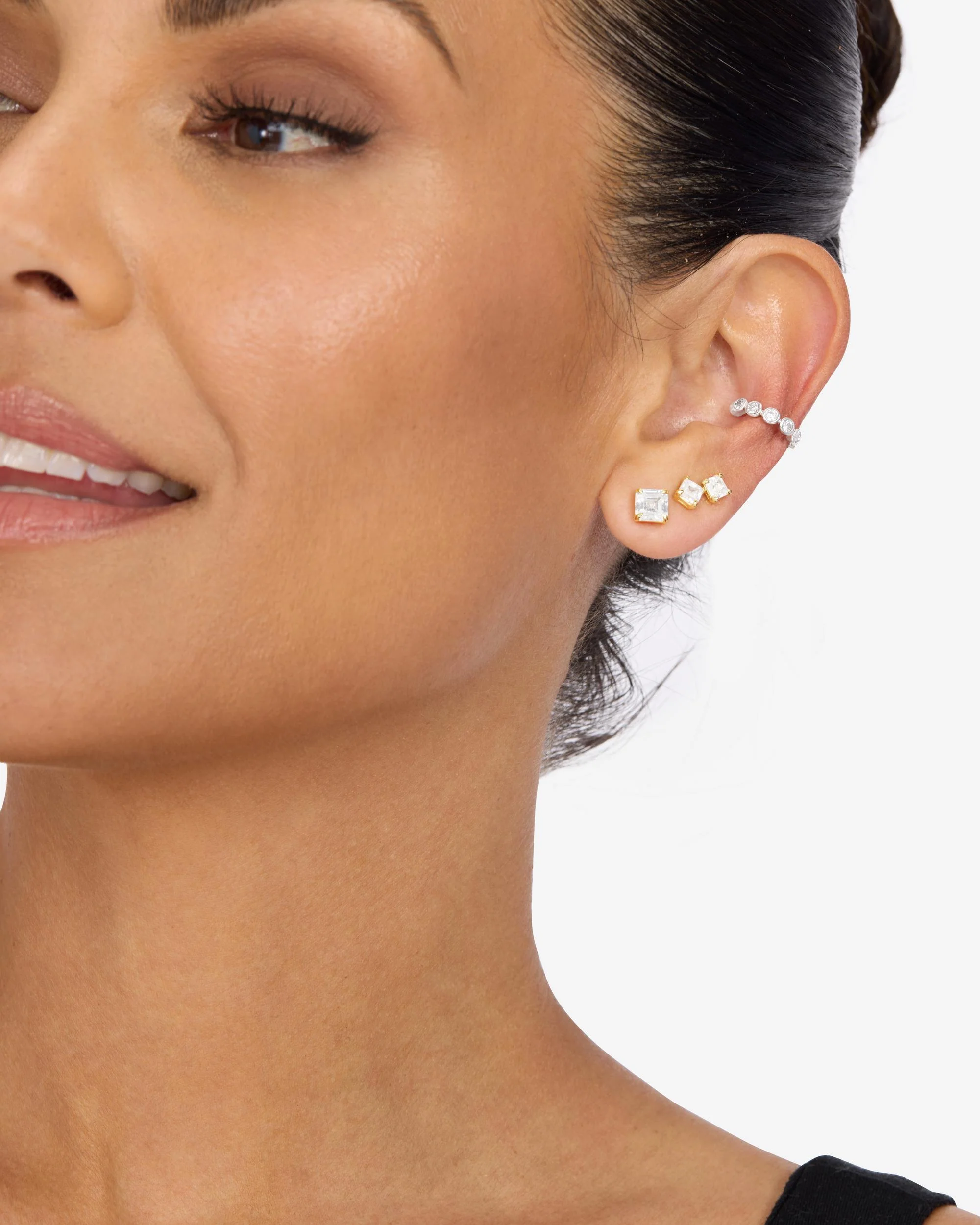 Baroness Ear Cuff - Silver|White Diamondettes - Image 4