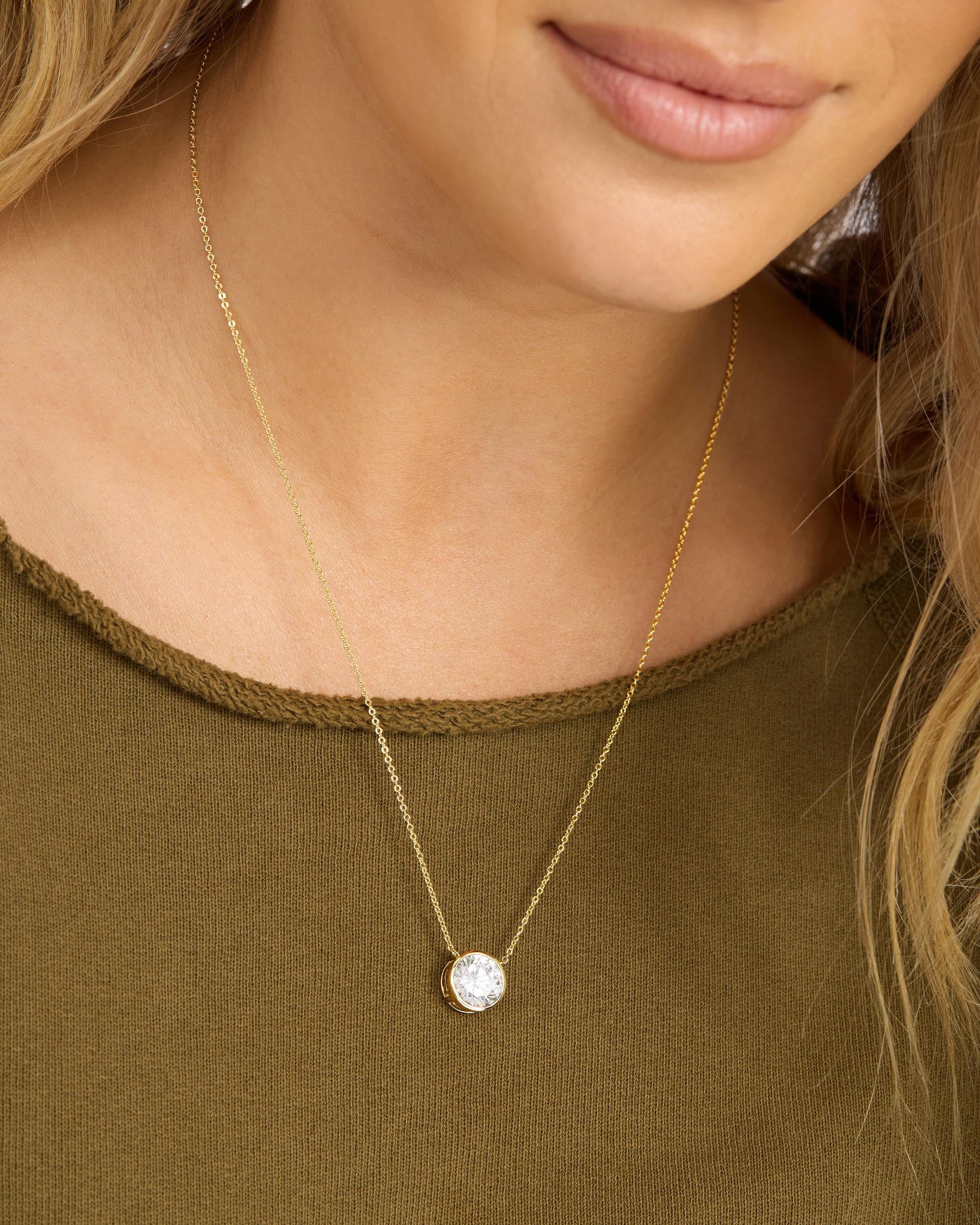 Baroness Pendant 10mm - Gold|White Diamondettes - Image 2