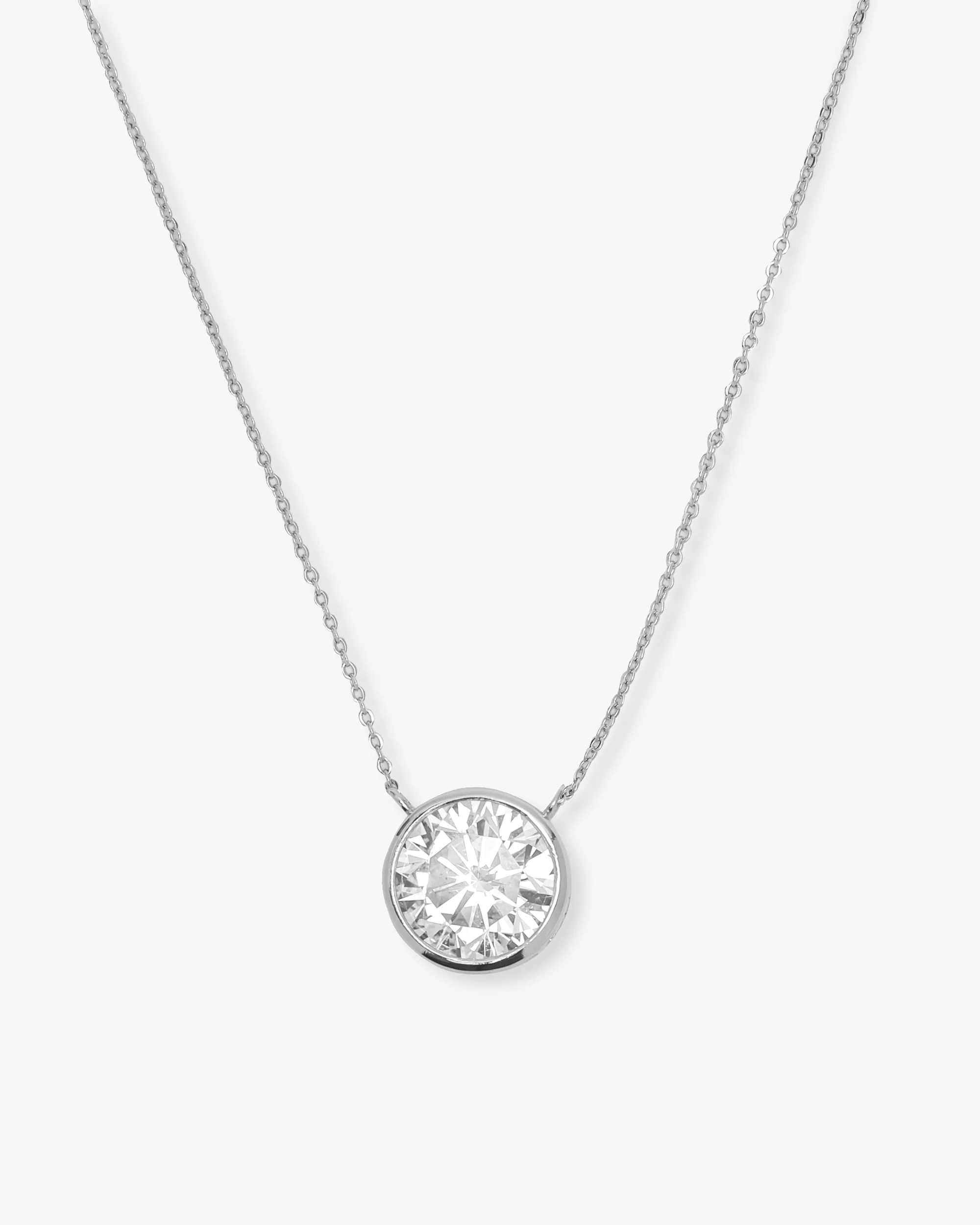 Baroness Pendant 10mm - Silver|White Diamondettes