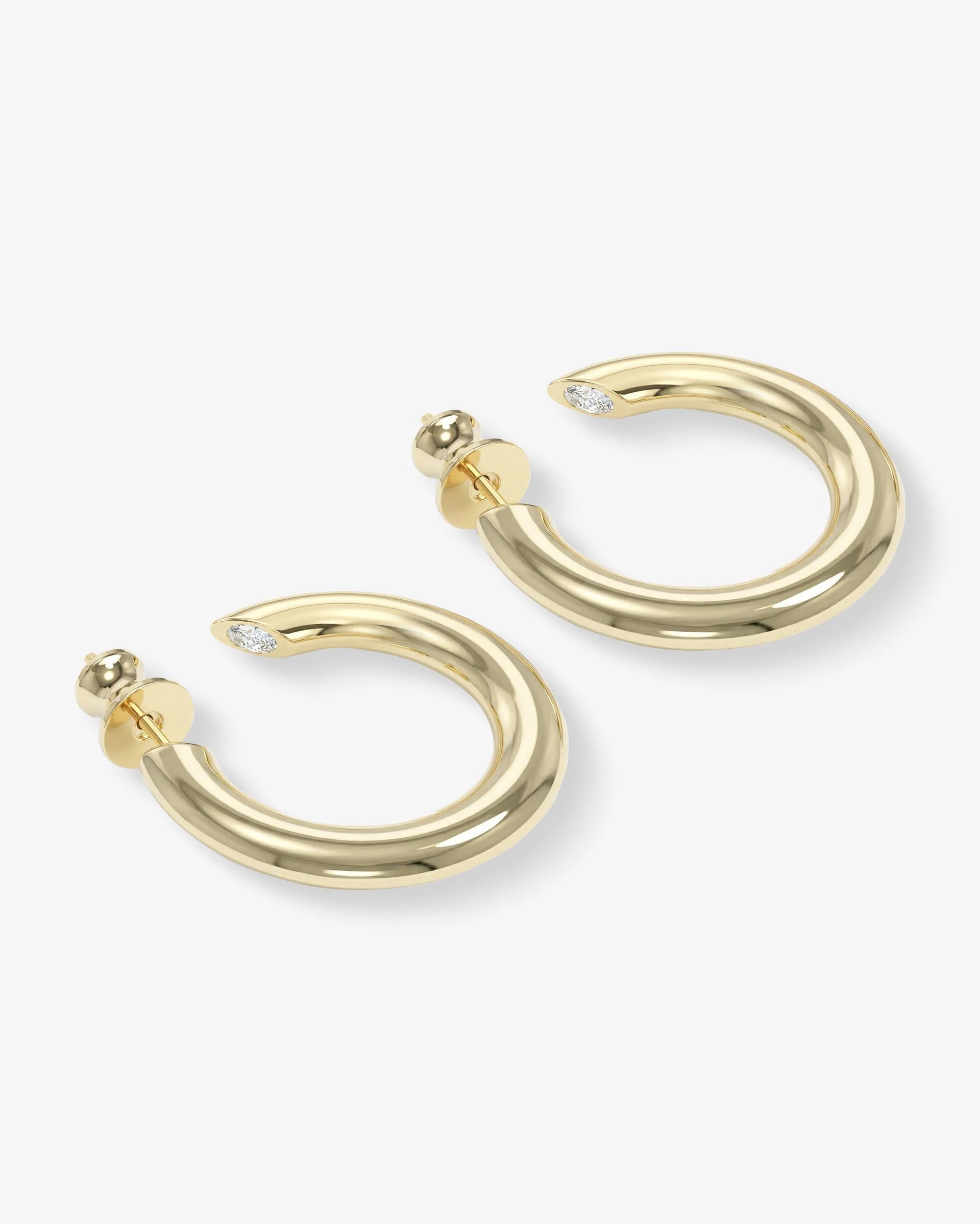 Beacon Hoops 1" - Gold|White Diamondettes - Image 3