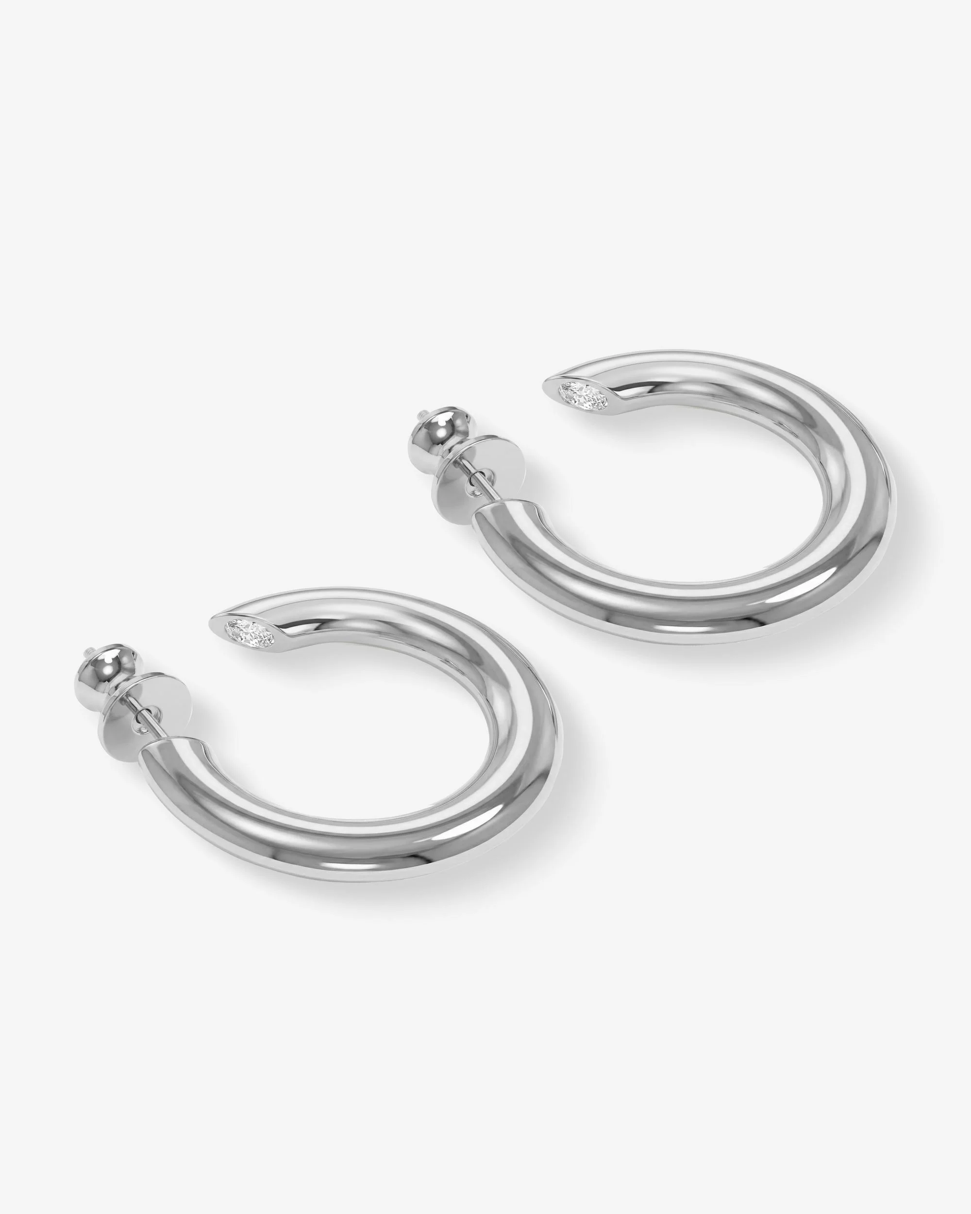 Beacon Hoops 1" - Silver|White Diamondettes - Image 3
