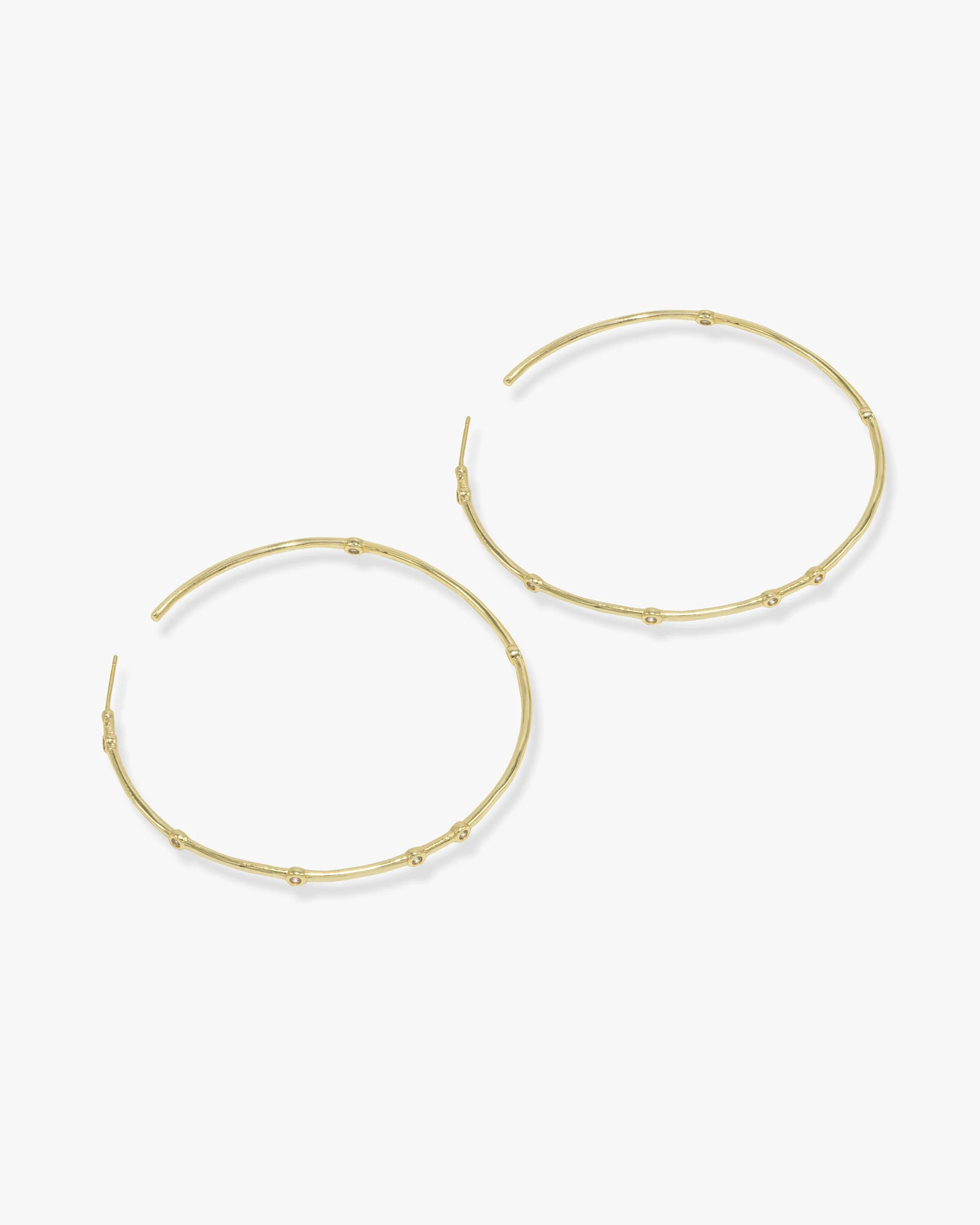 Big Ass Hoops 2.5" - Gold|White Diamondettes - Image 3