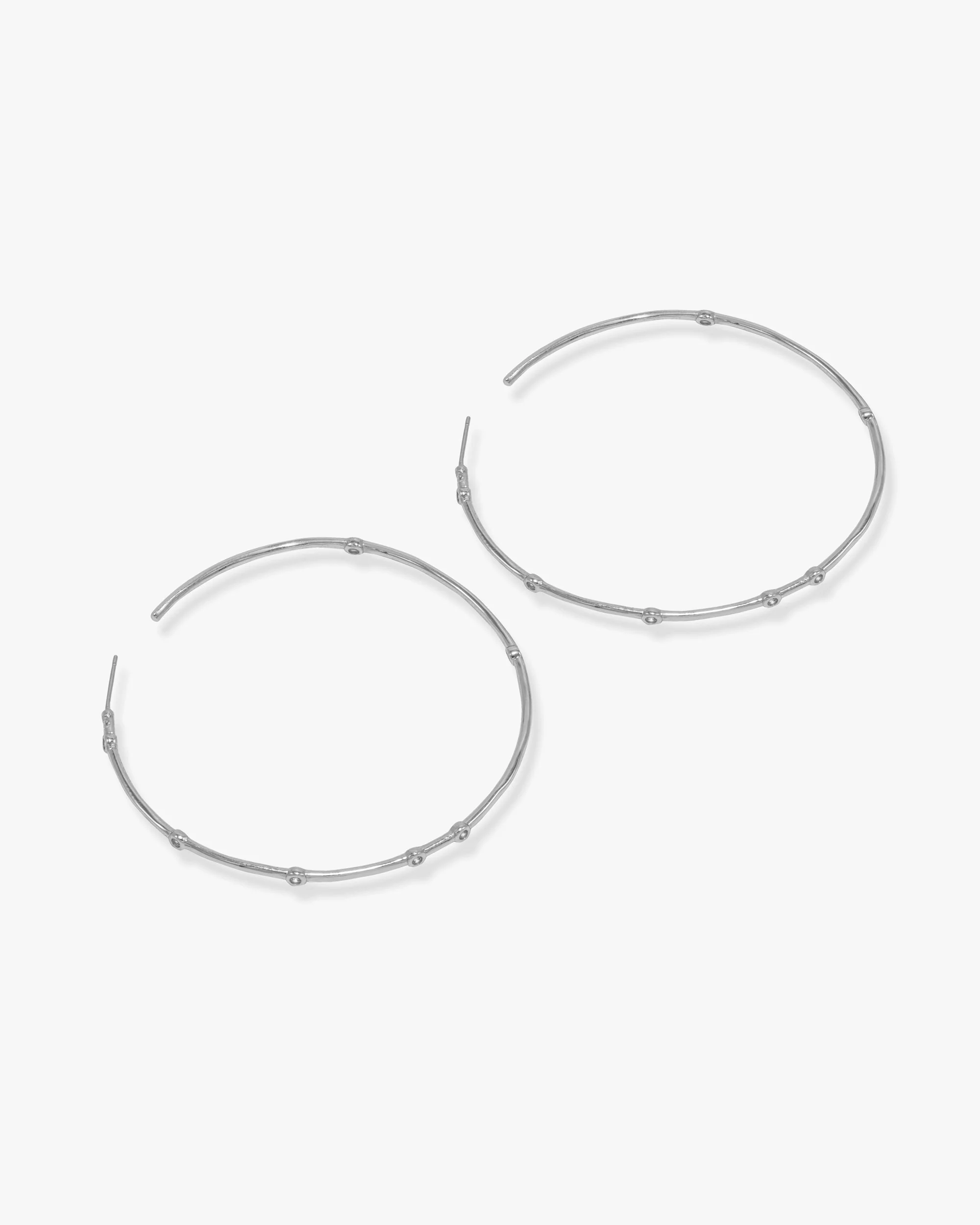 Big Ass Hoops 2.5" - Silver|White Diamondettes - Image 3