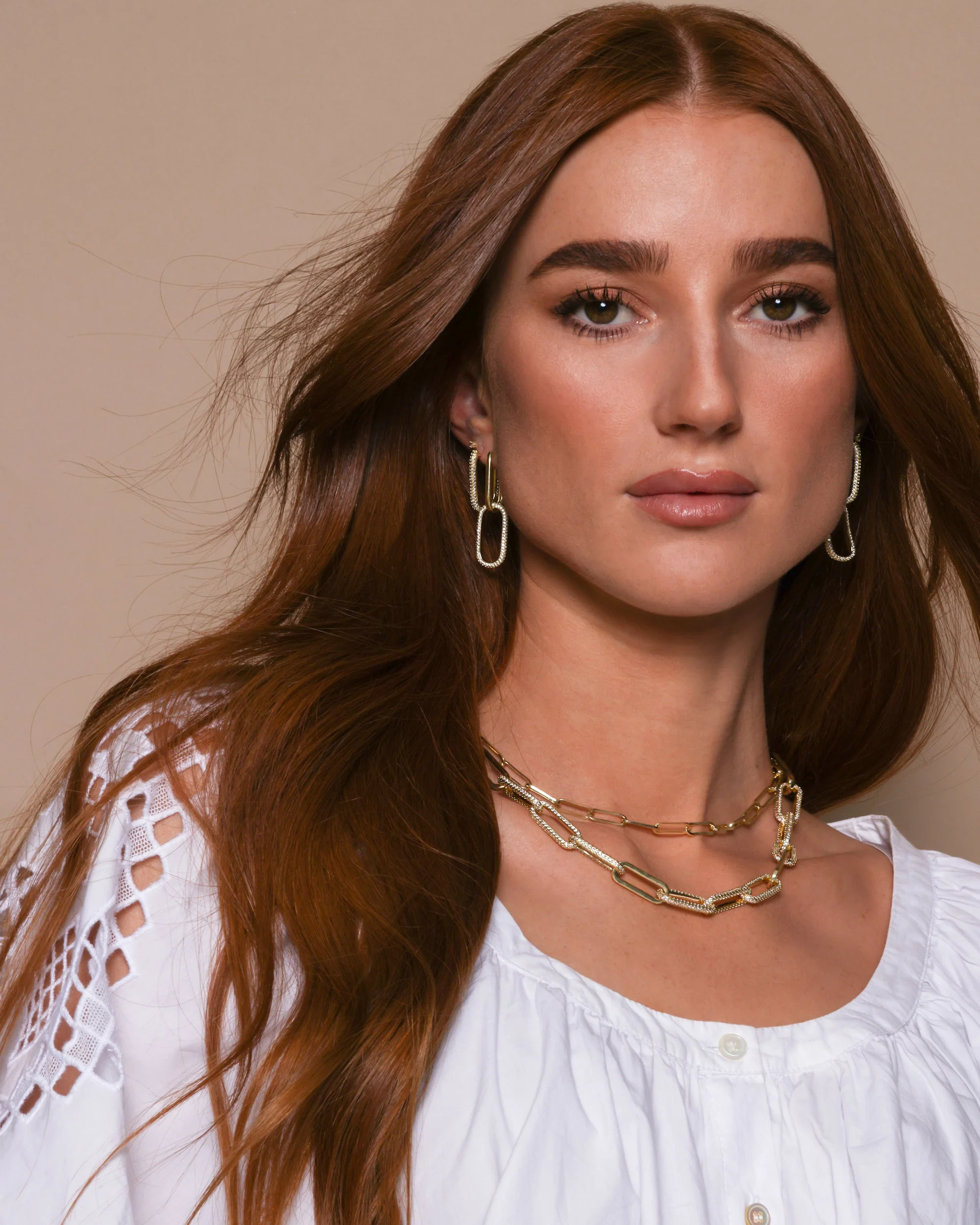 Carrie Pavé Chain Convertible Huggies - Gold|White Diamondettes - Image 4