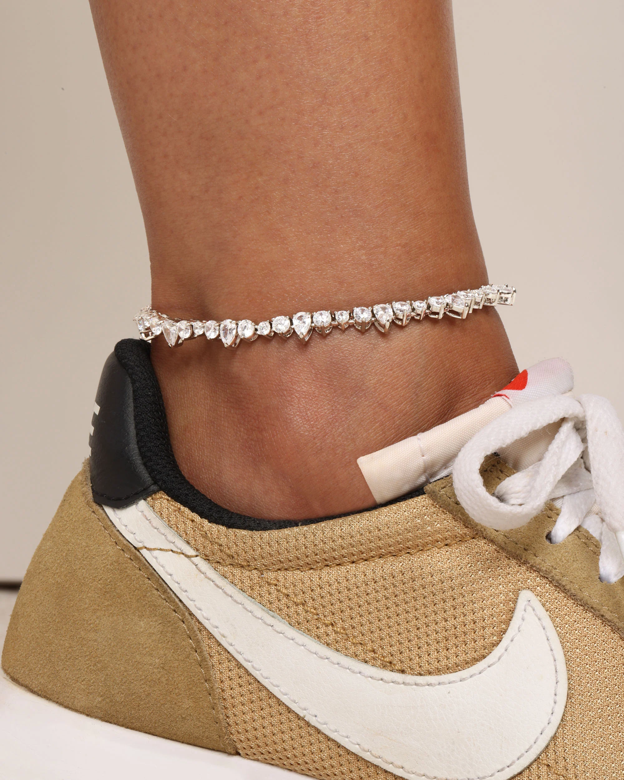 Dynasty Anklet - Silver|White Diamondettes - Image 2