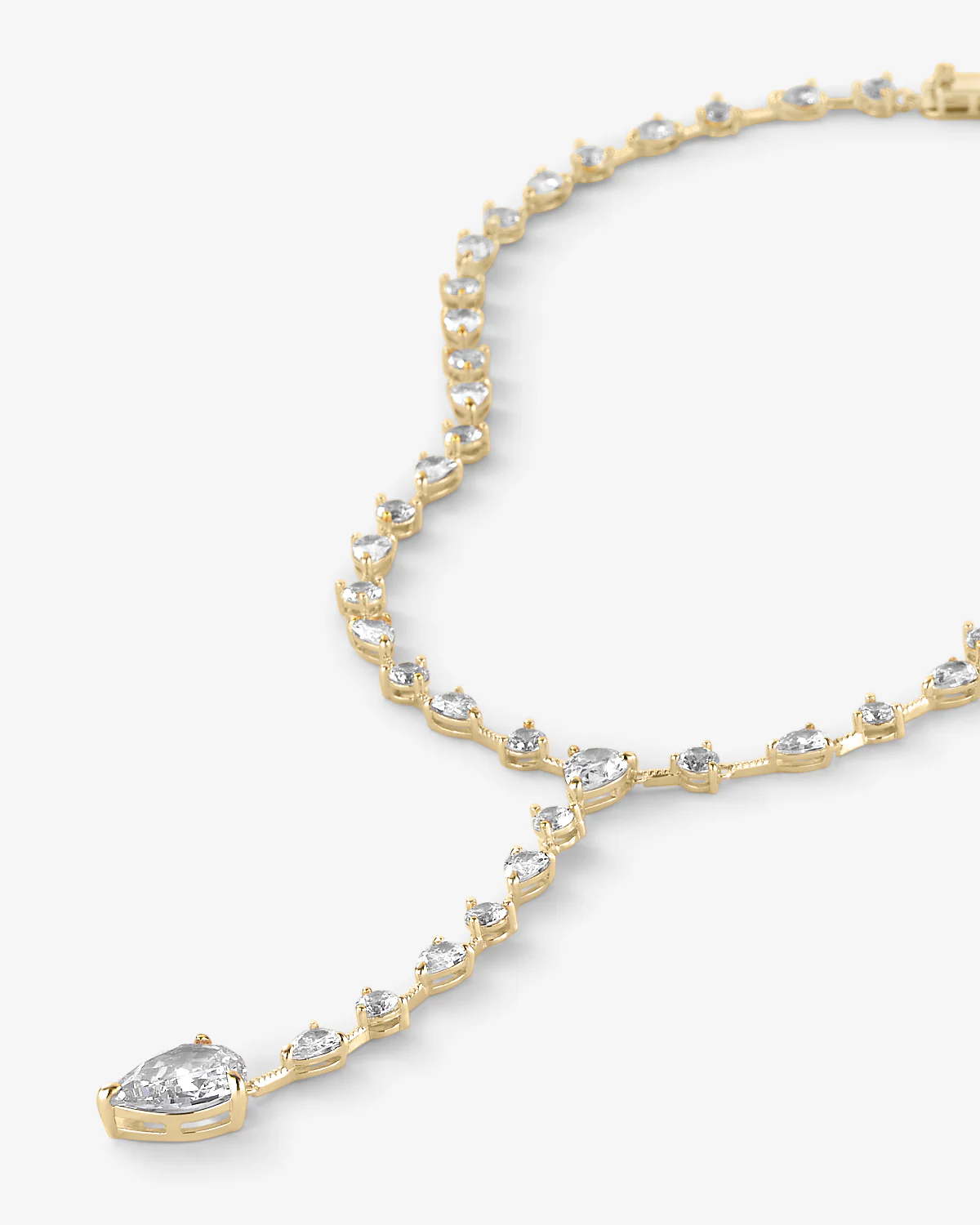 "F-ing Gorgeous" Lariat - Gold|White Diamondettes - Image 3