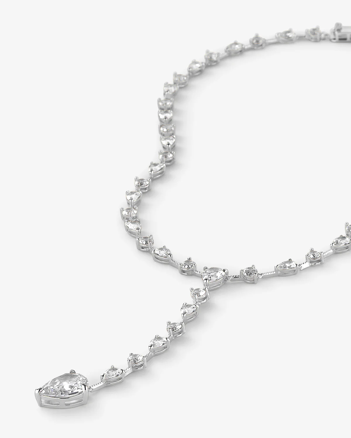 "F-ing Gorgeous" Lariat - Silver|White Diamondettes - Image 3