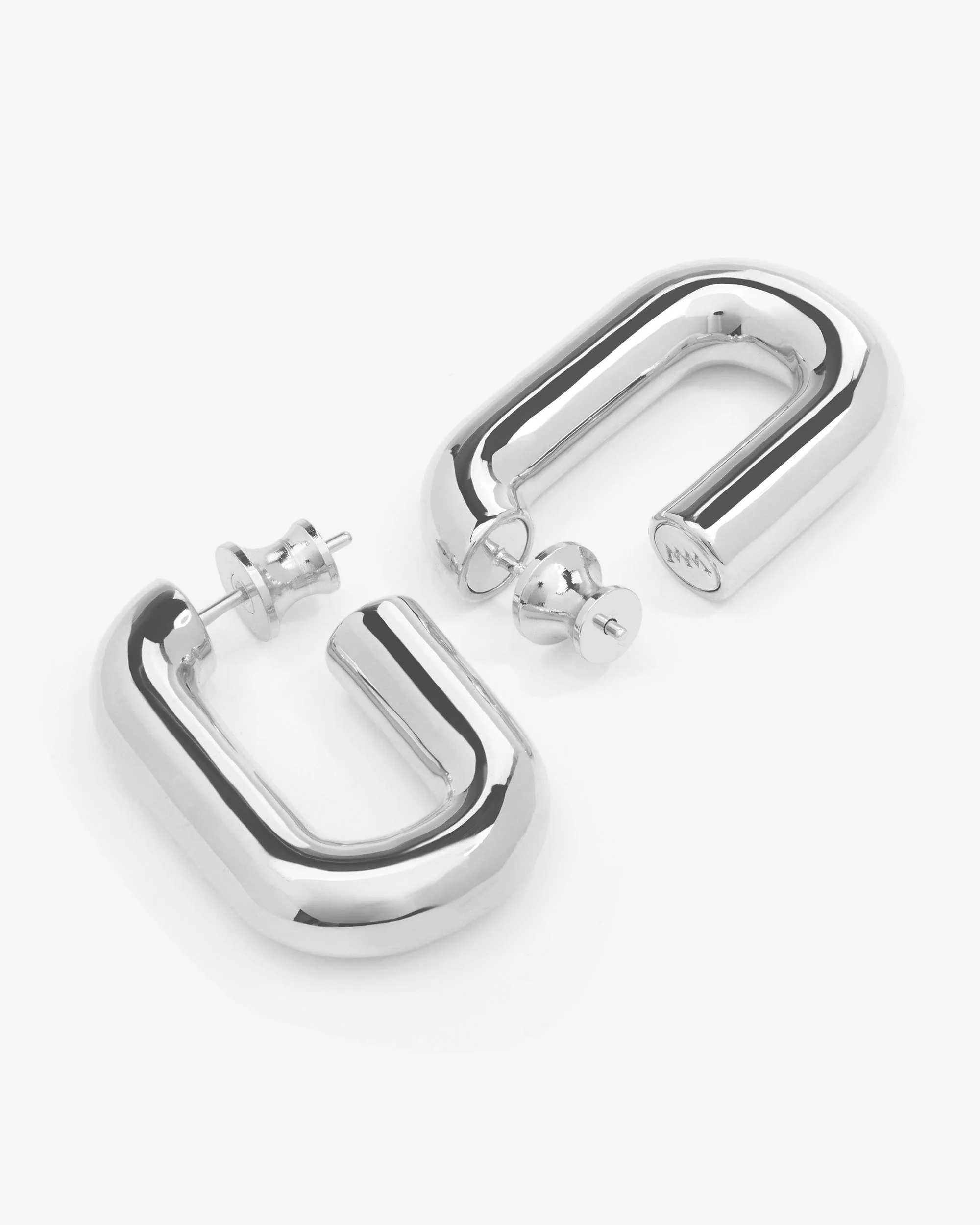 Frankie Chain Huggies - Silver - Image 3