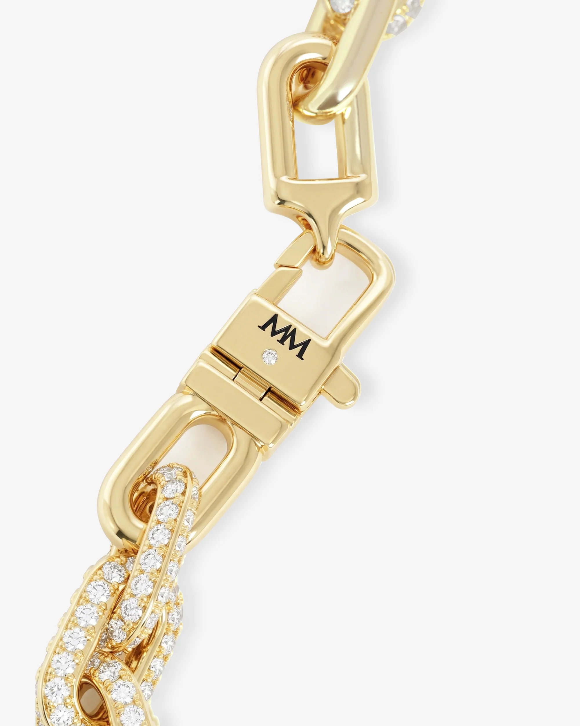 Frankie Pavé Chain Necklace 10mm - Gold|White Diamondettes - Image 7