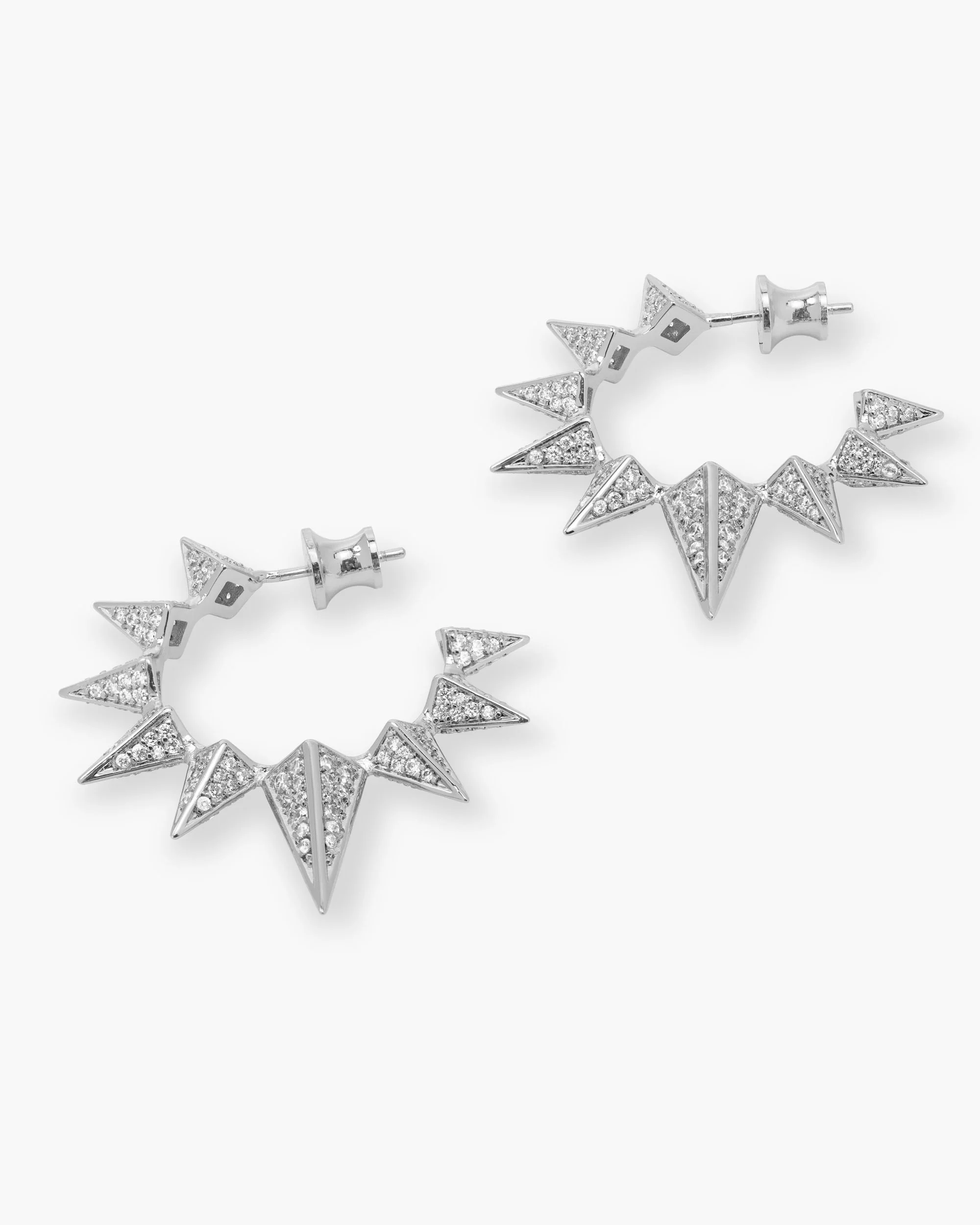 Gabriella's Big Sista Pavé Hoops - Silver|White Diamondettes - Image 3