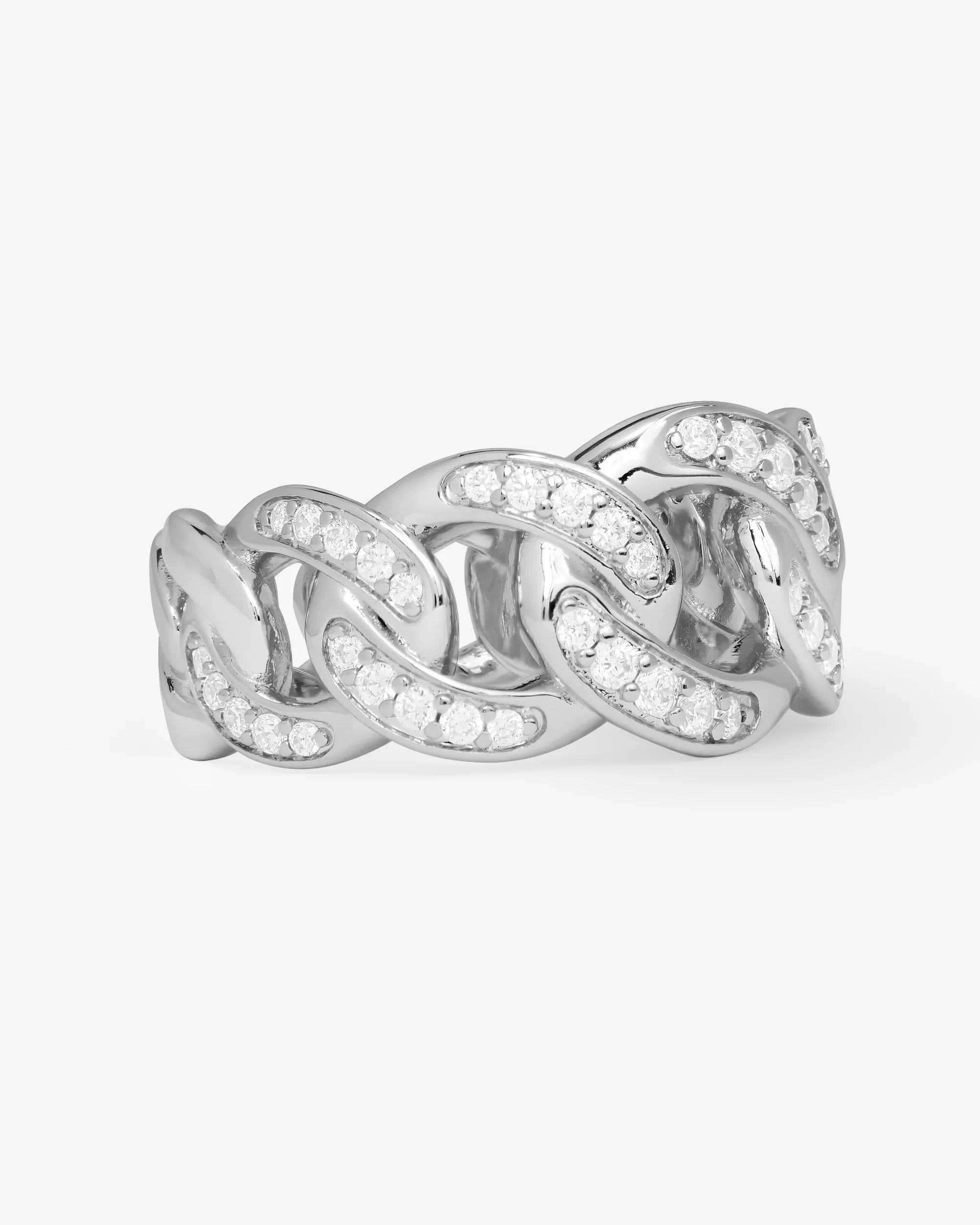 Graduated Pavé Julian Ring - Silver|White Diamondettes - Image 3