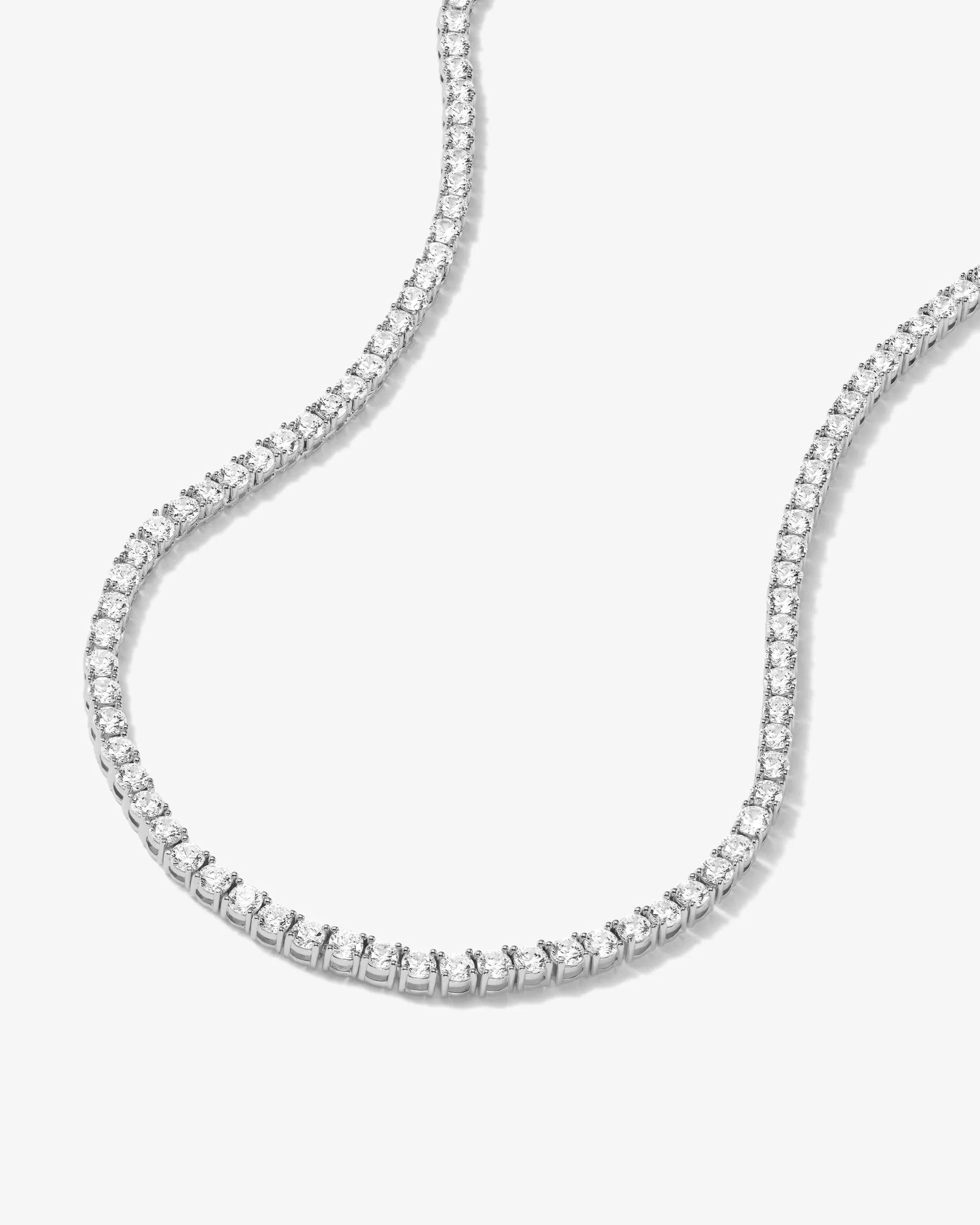 Grand Heiress Tennis Necklace 4mm - Silver|White Diamondettes - Image 4