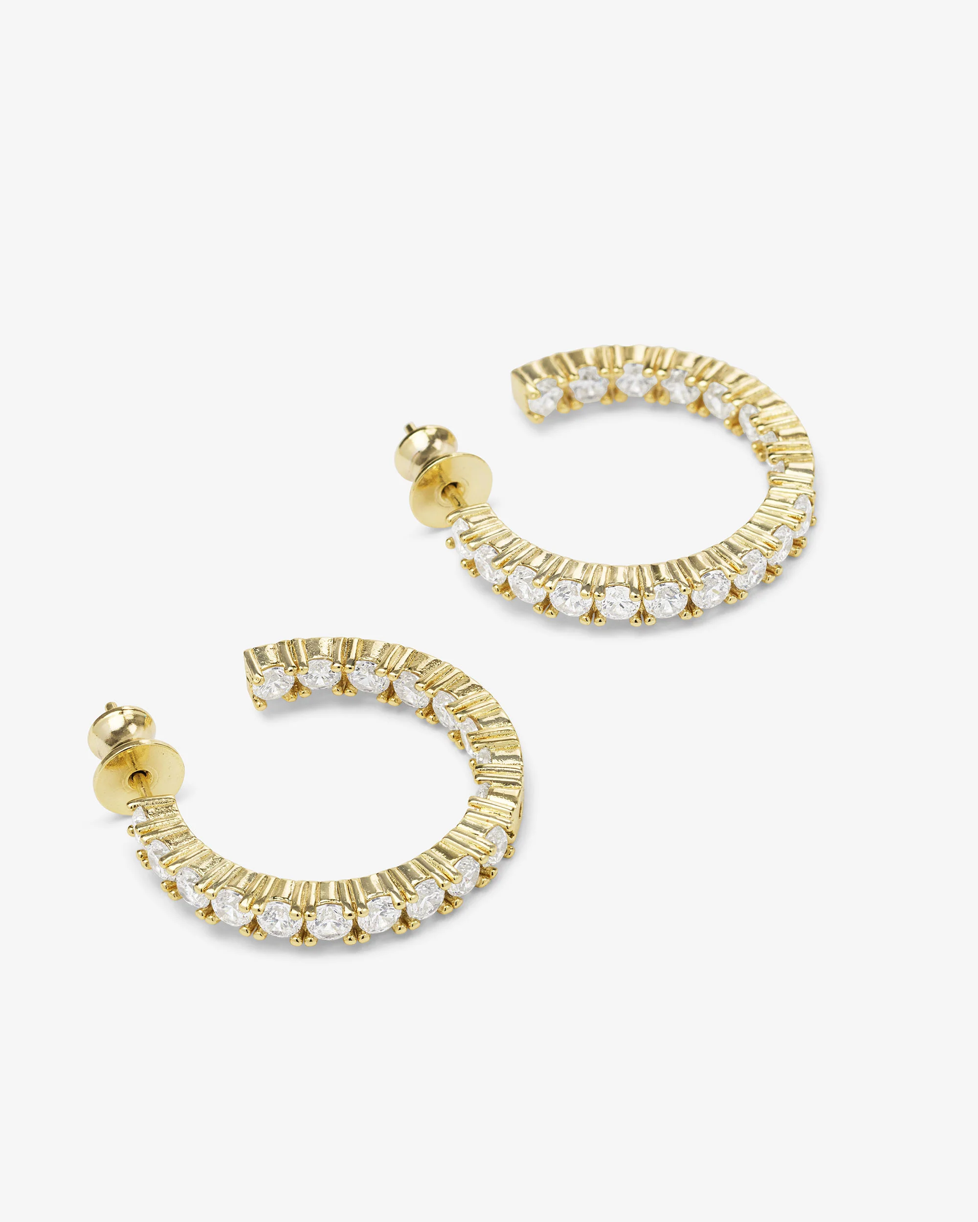 Heiress Hoops 1" - Gold|White Diamondettes - Image 3