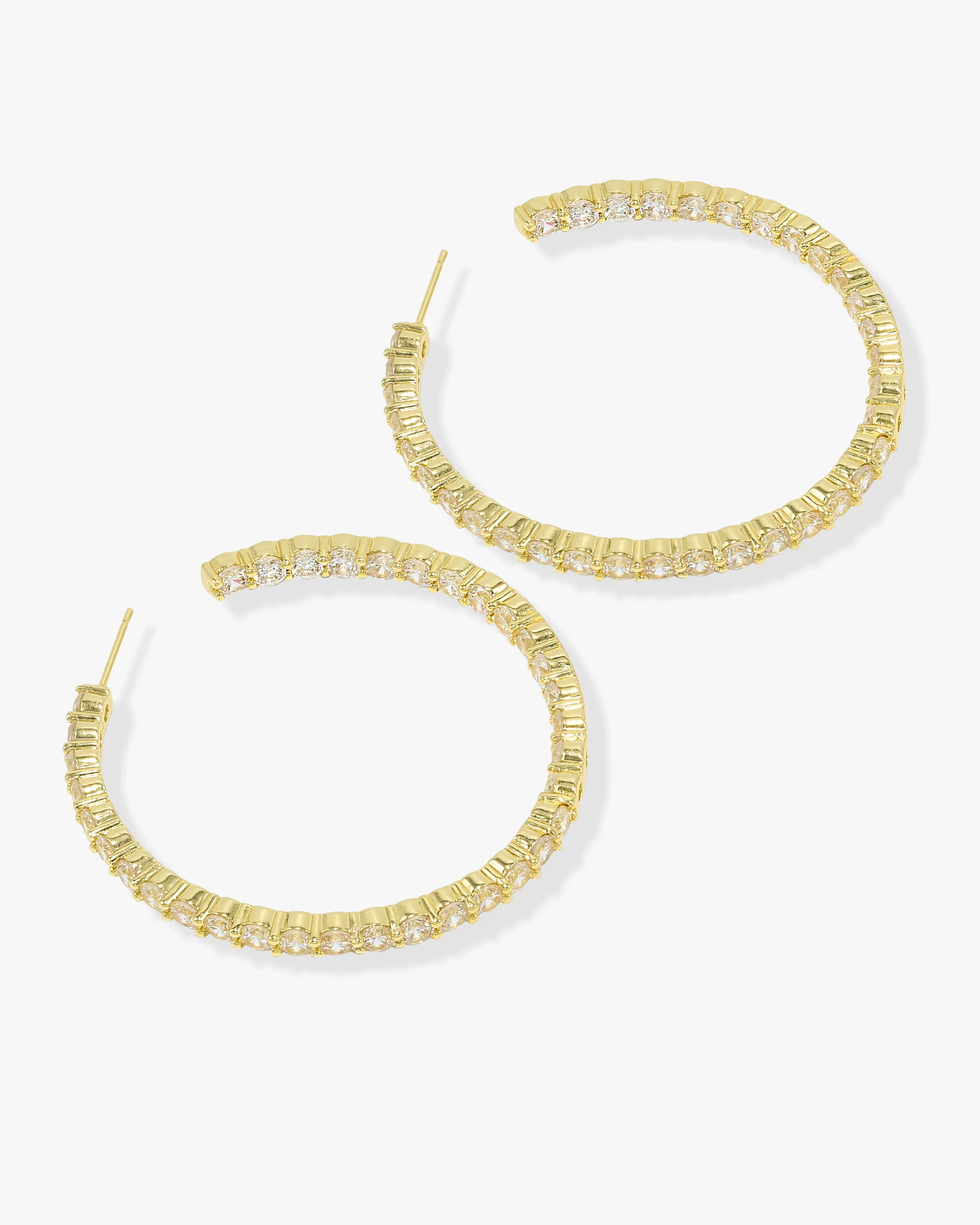 Heiress Hoops 2" - Gold|White Diamondettes - Image 3