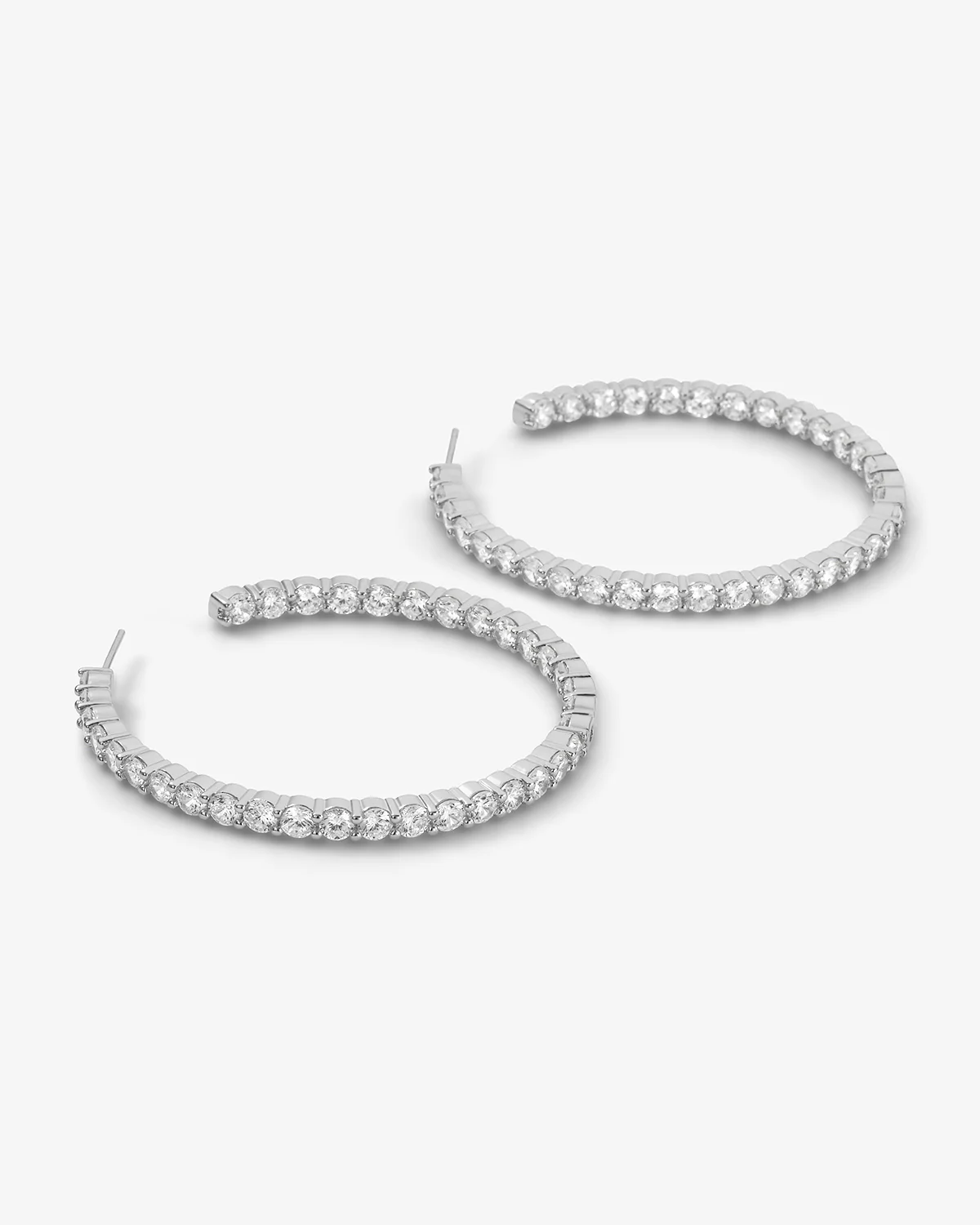 Heiress Hoops 2" - Silver|White Diamondettes - Image 3