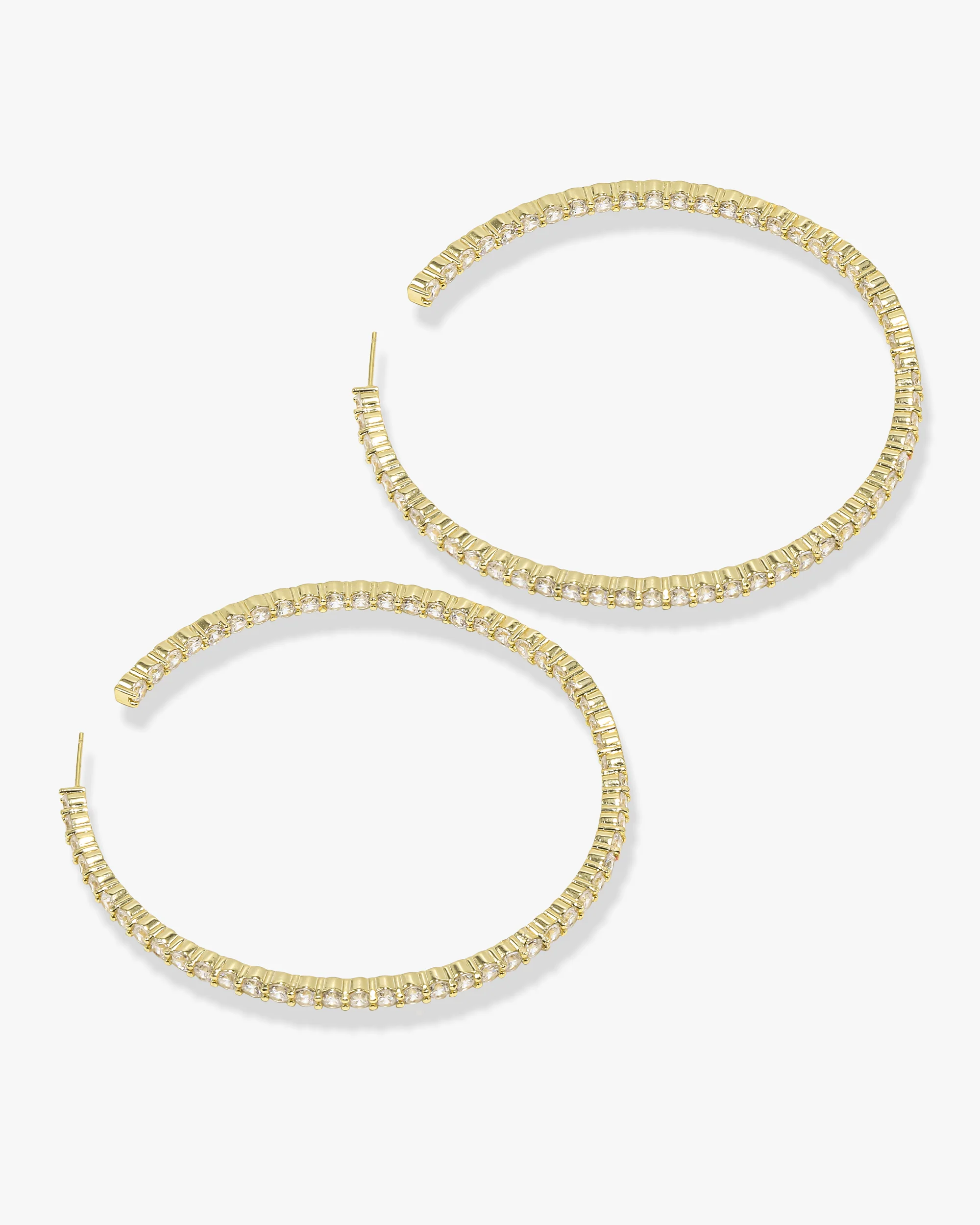 Heiress Hoops 3" - Gold|White Diamondettes - Image 3