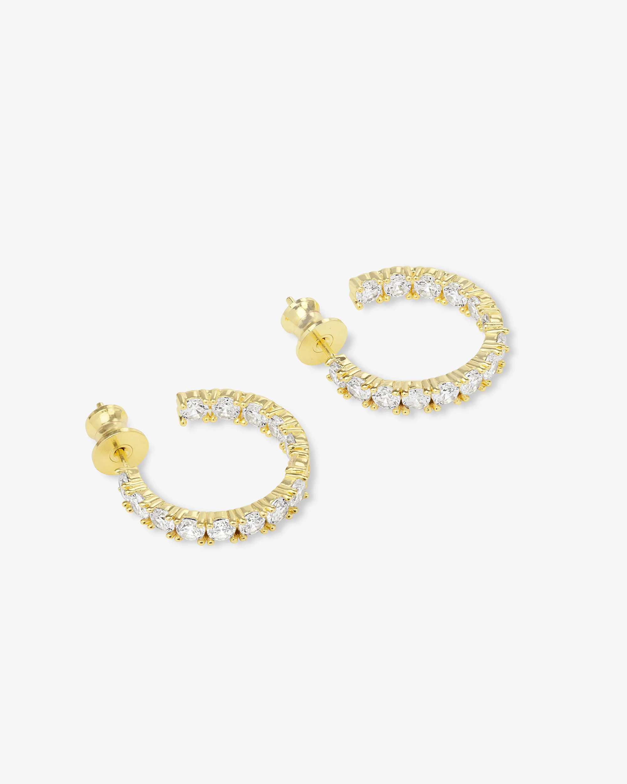 Heiress Hoops .75" - Gold|White Diamondettes - Image 3