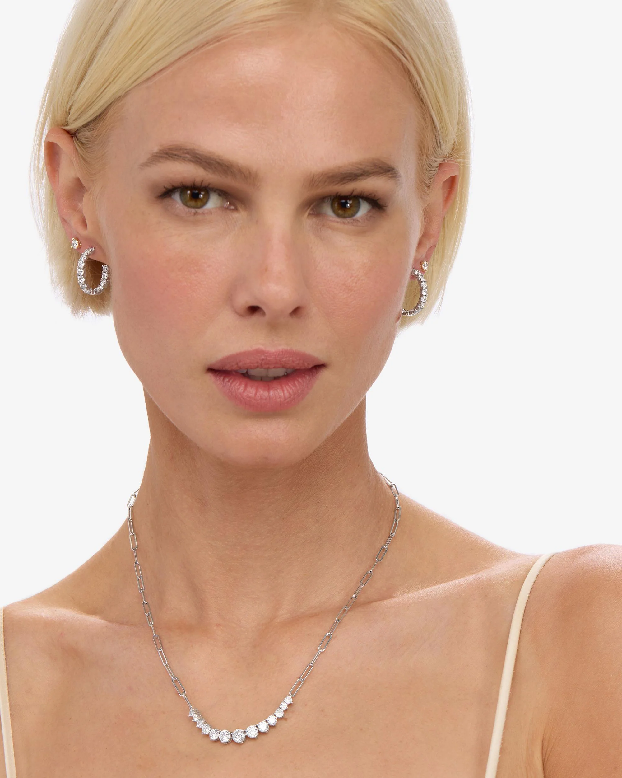 Heiress Hoops .75" - Silver|White Diamondettes - Image 4