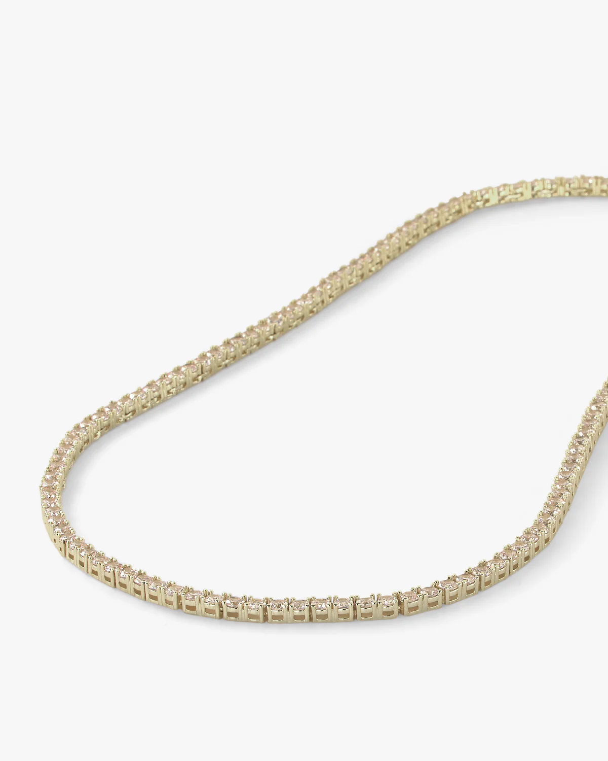 Heiress Tennis Necklace 3mm - Gold|White Diamondettes - Image 3