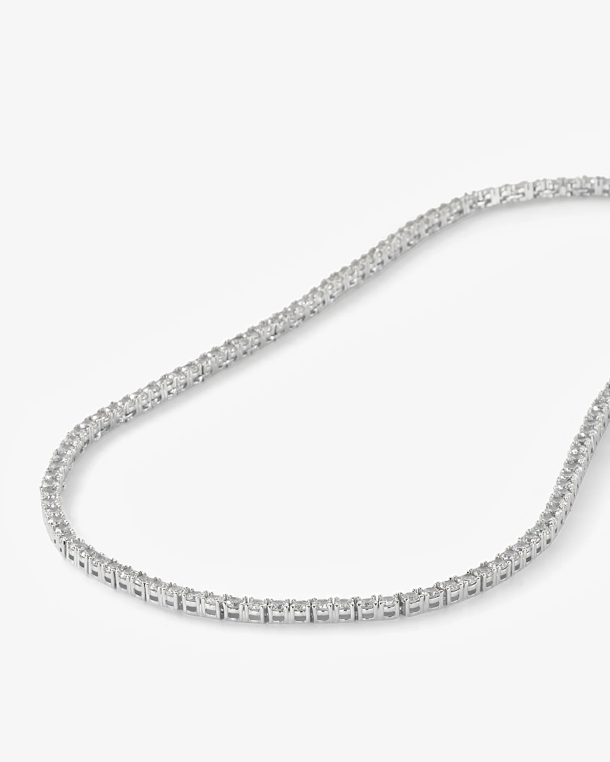 Heiress Tennis Necklace 3mm - Silver|White Diamondettes - Image 3