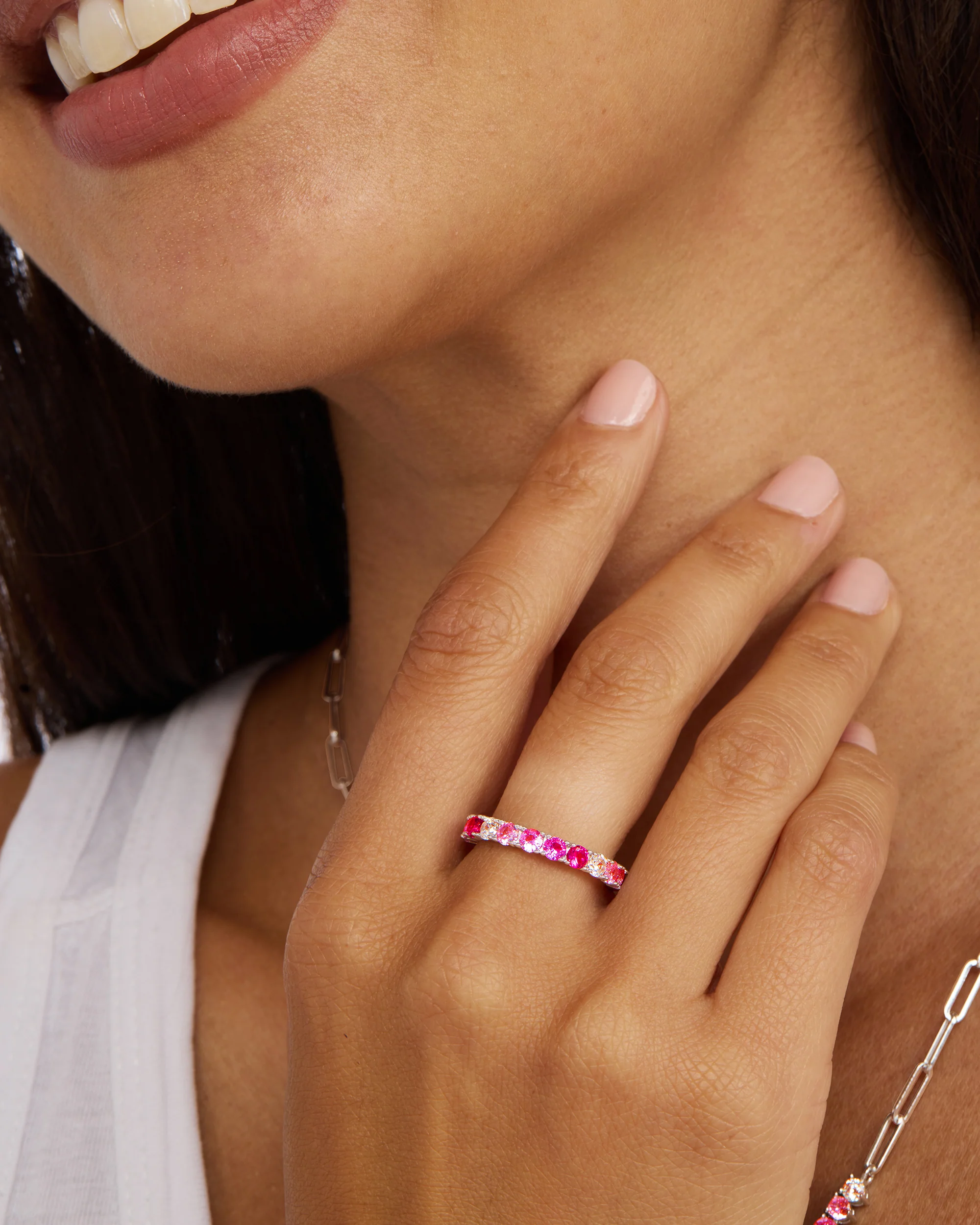 Heiress Ombré Ring - Silver|Pink Sapphire Ombré - Image 2