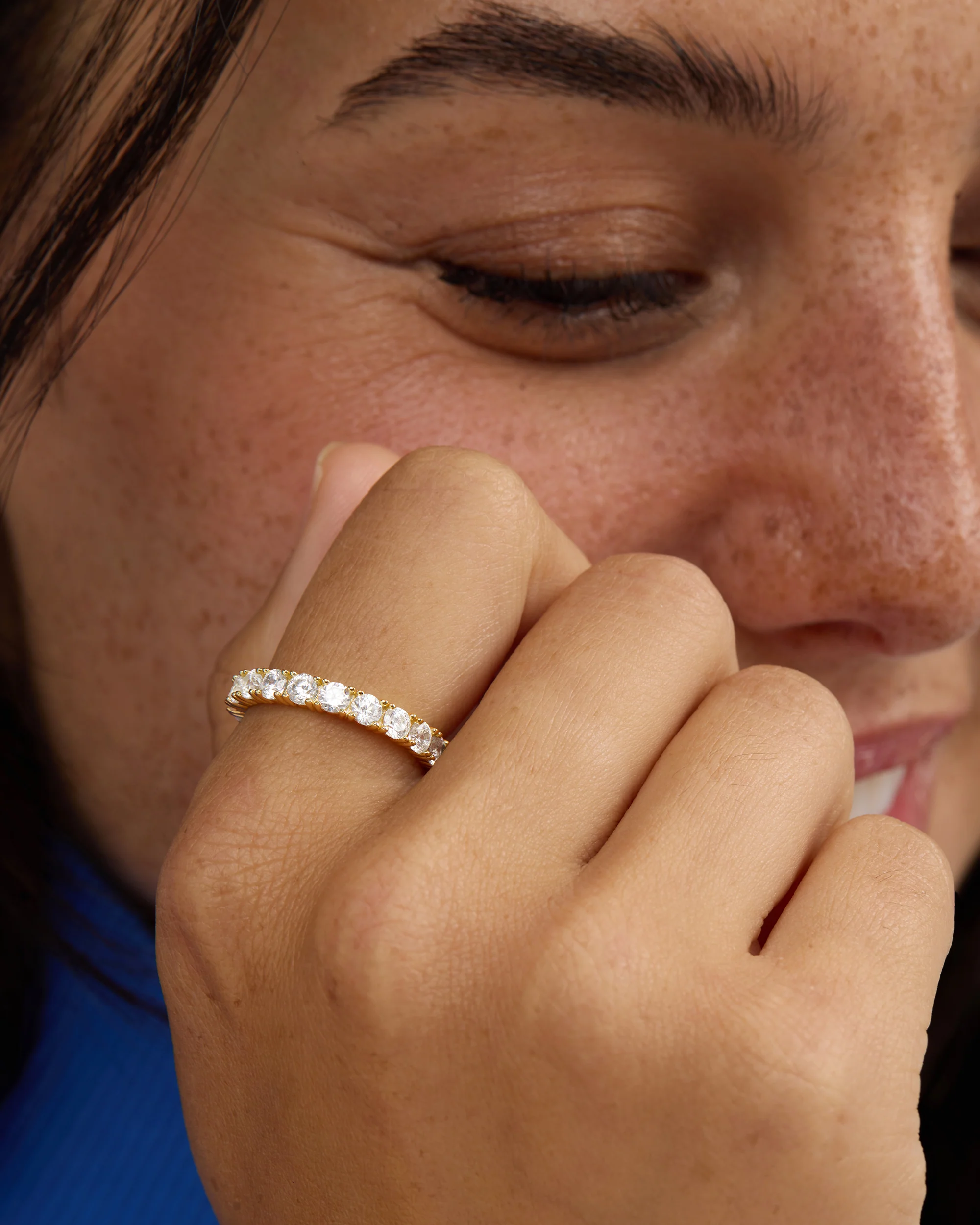 Heiress Ring 3mm - Gold|White Diamondettes - Image 2