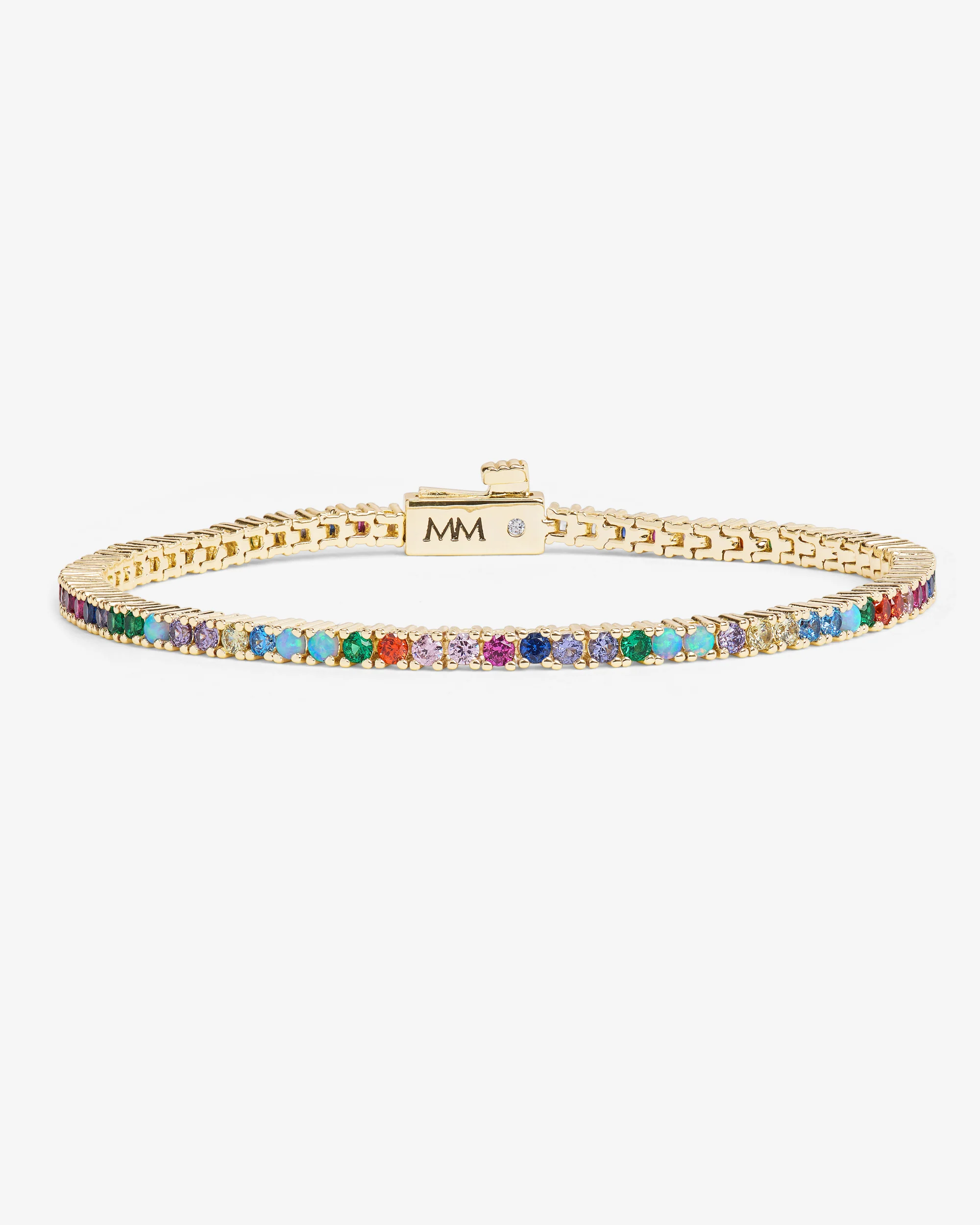 Heiress Tennis Bracelet 2mm - Gold|Multi Stone