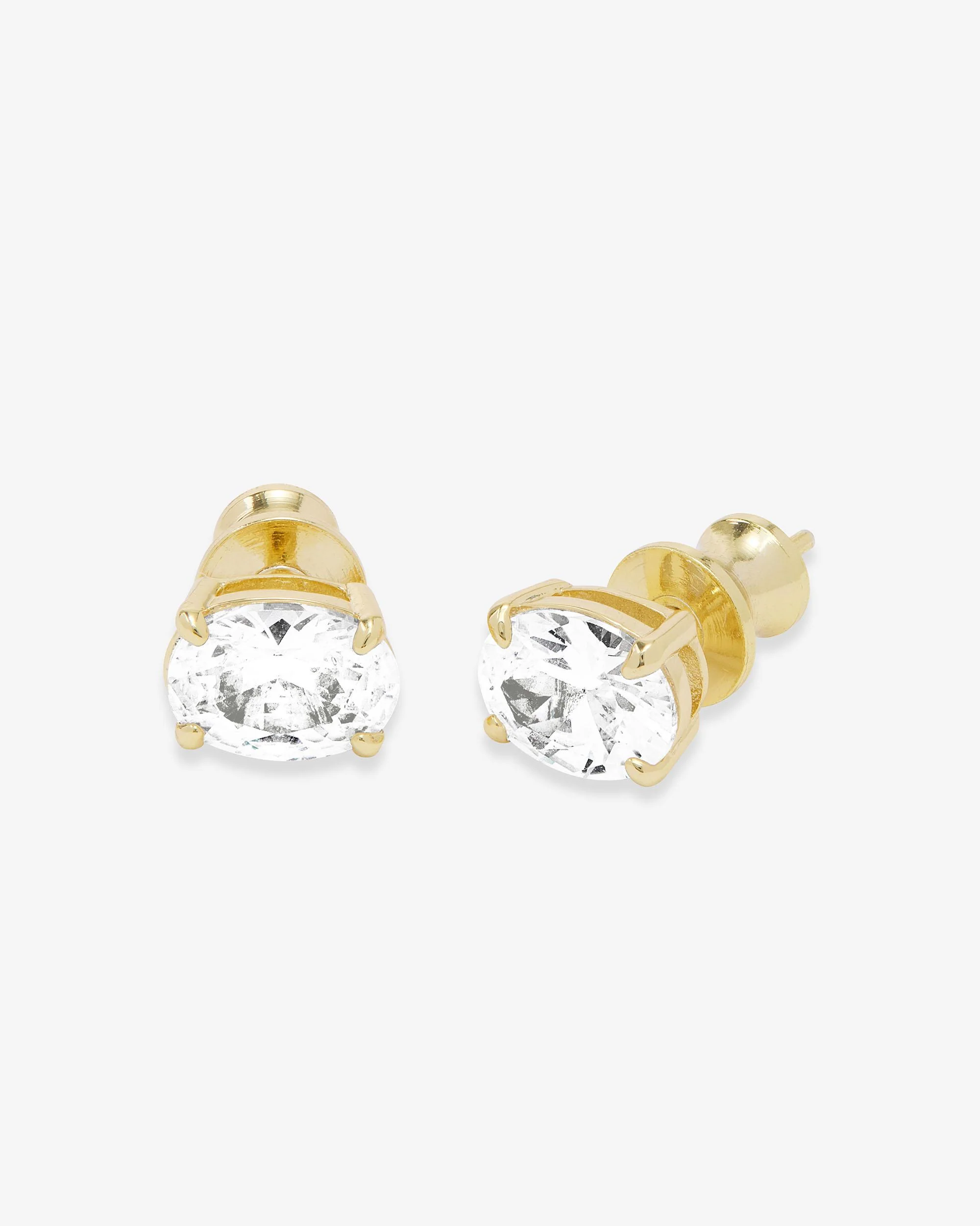 Hello Gorgeous 8mm Studs - Gold|White Diamondettes - Image 3
